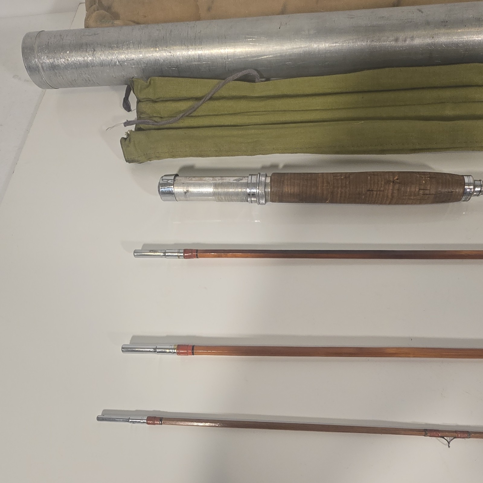 Vintage Bamboo Fly Fishing Rod 9ft 3pc 5wt Moderate Believe It To Be “Montague”