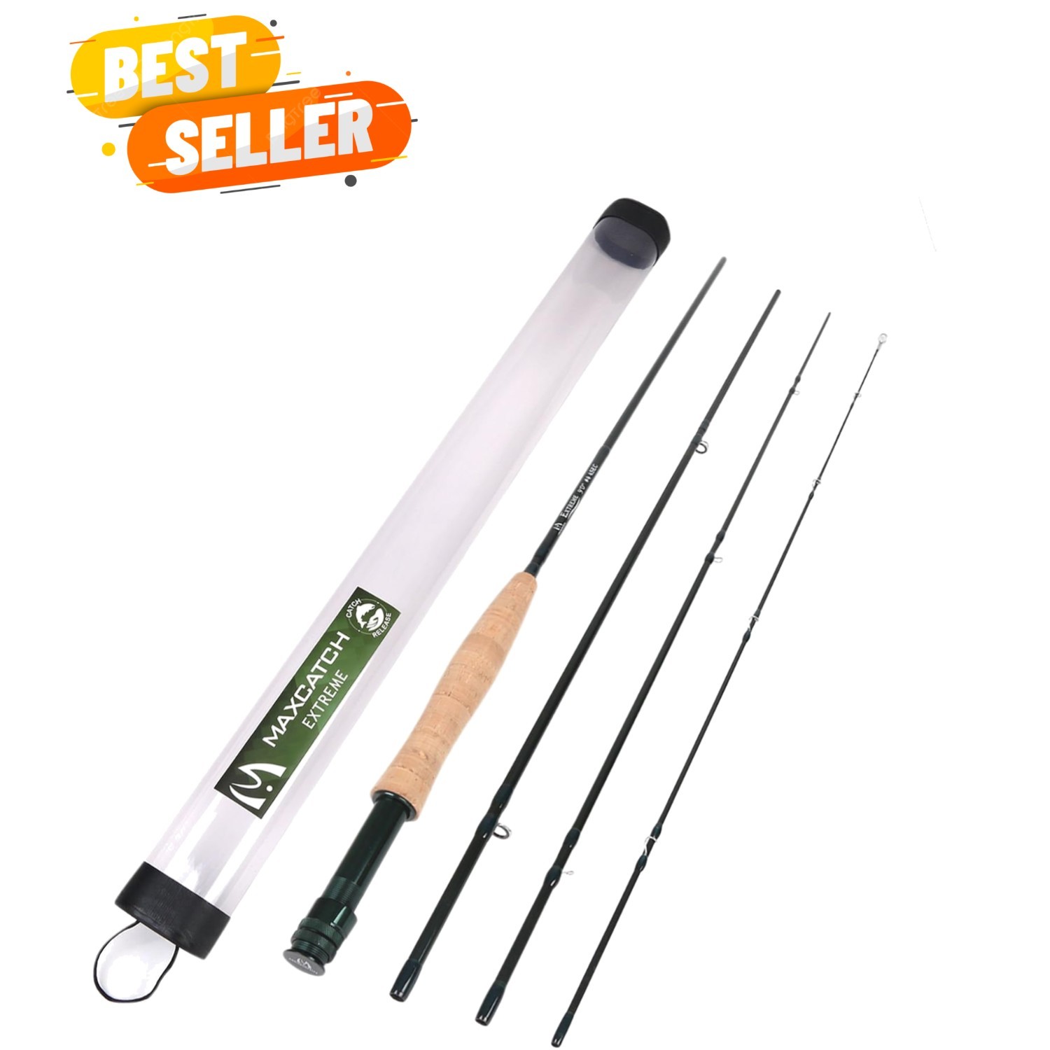 Extreme Graphite Fly Fishing Rod 4-Piece 9 Feet with IM6 Carbon Blank, Hard C…