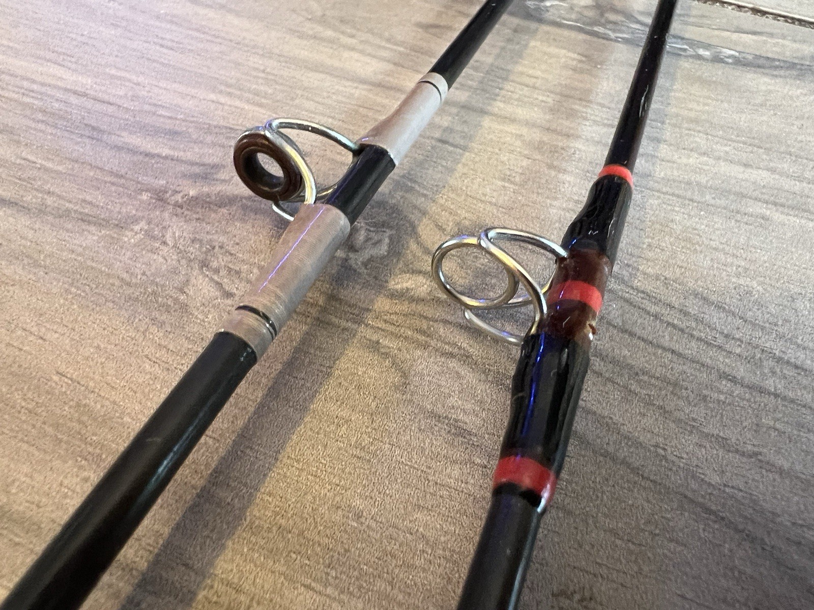 Lot of 2 Vtg Casting Fishing Rods Bass Pro Shops & Custom w/ Lews Fuji Speed Fit