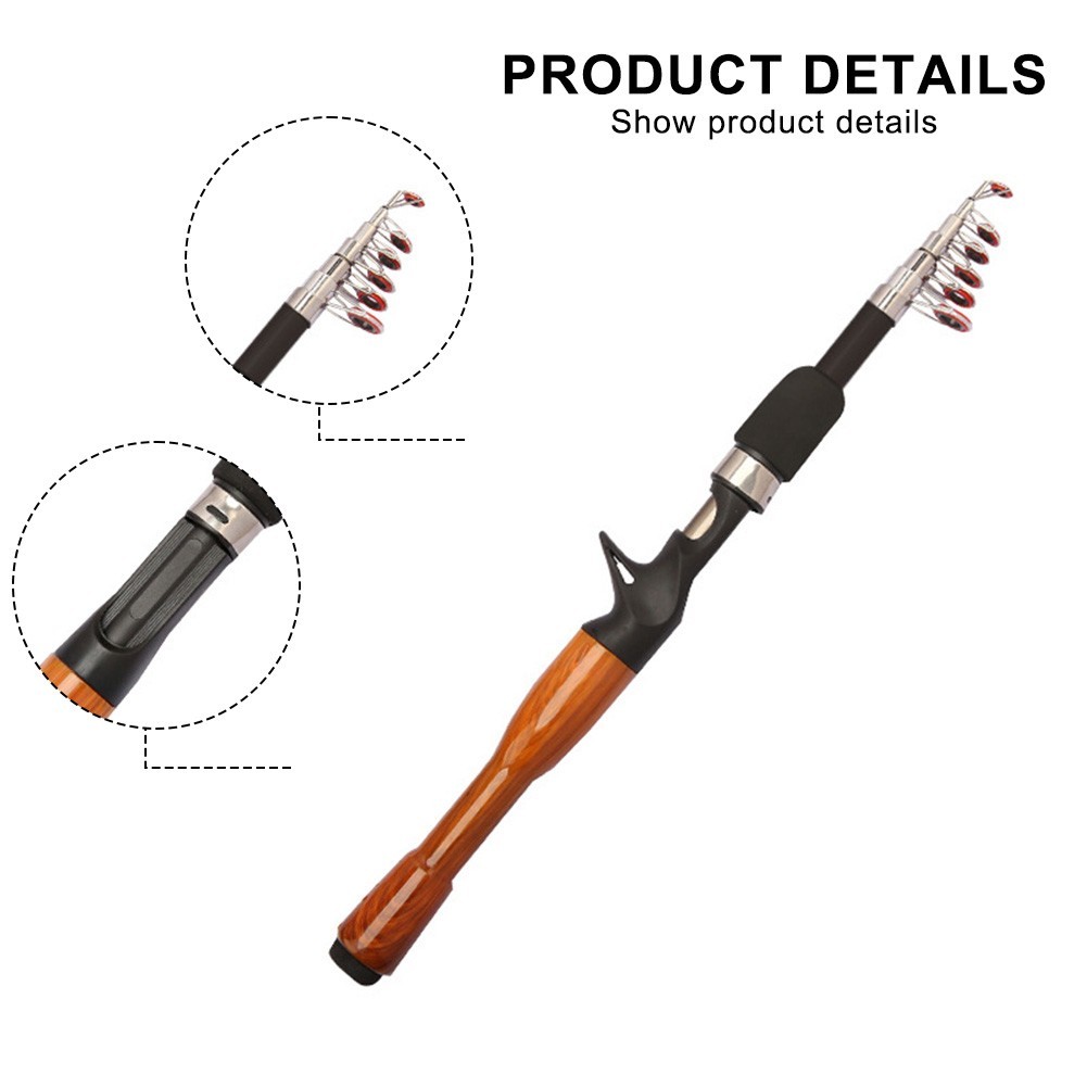 Lightweight Fishing Rod 1 6m 1 8m Black Fiberglass with Two Handle Styles