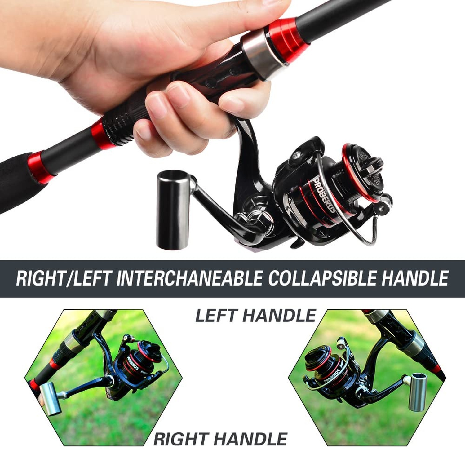 PROBEROS Kids Fishing Pole – Portable Telescopic Fishing Rod and Reel Combo K…