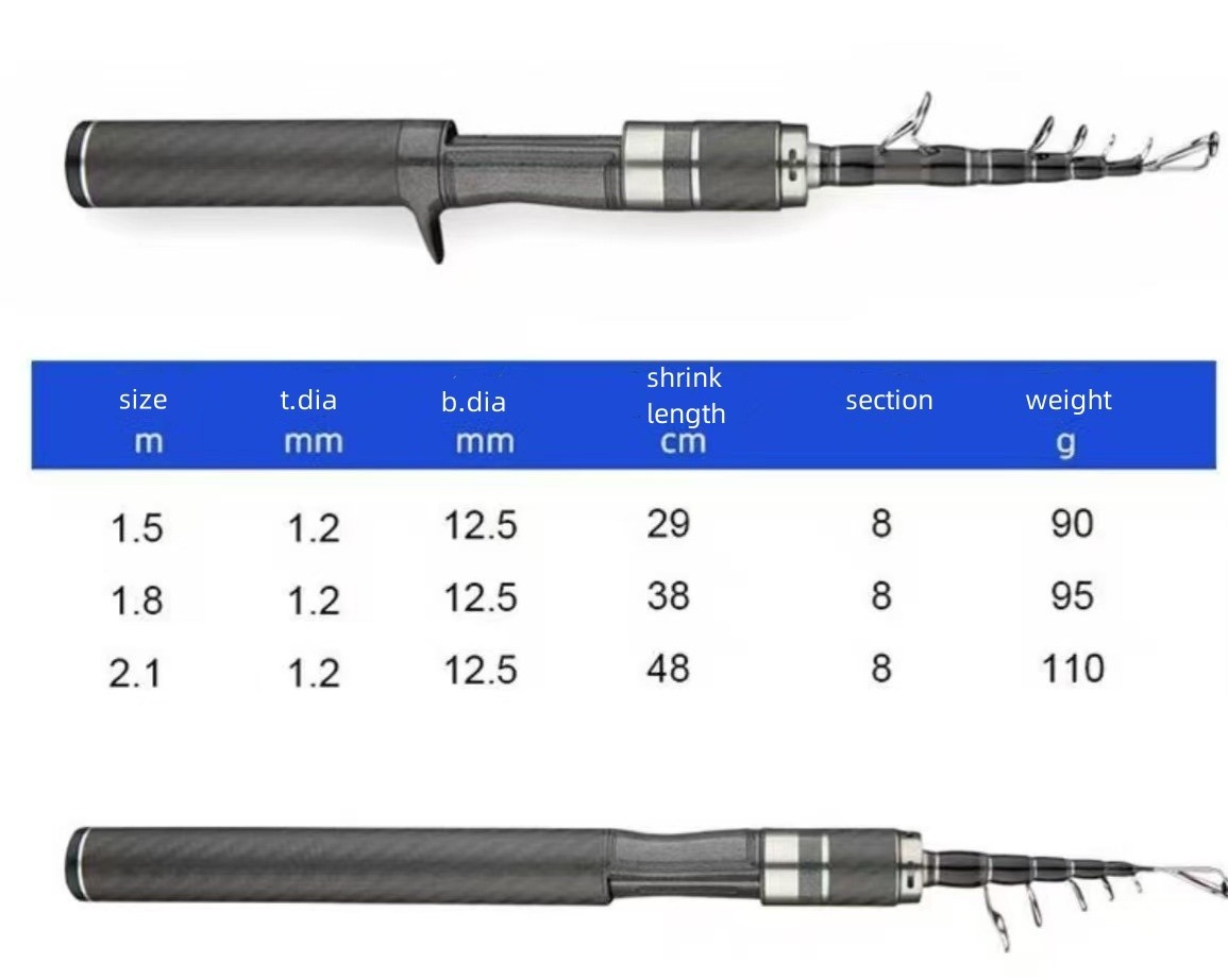 Telescopic Fishing Rods Spinning Casting Rod Carbon Fiber Rod Bass Ultra Light