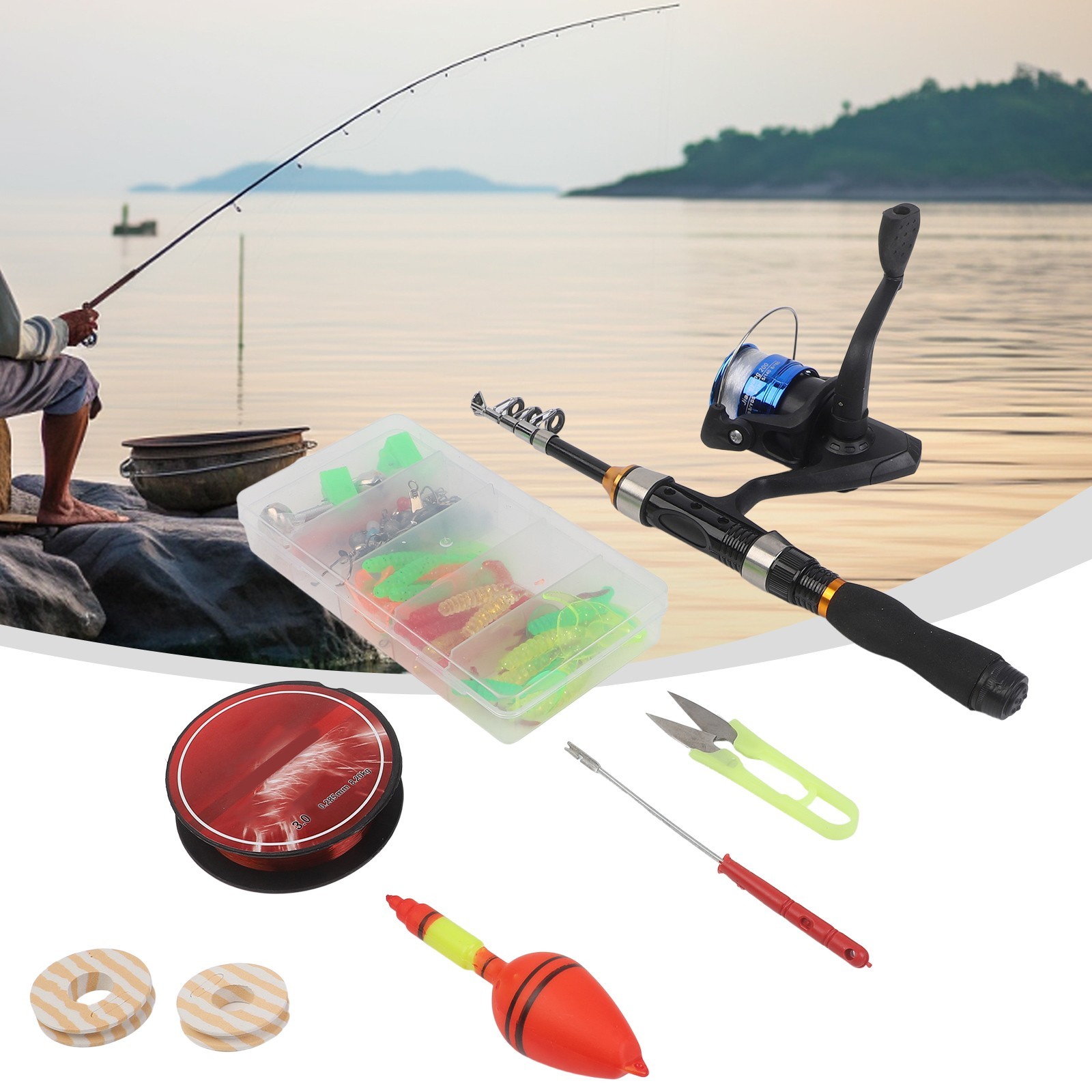 Carbon Telescopic Rod and Reel For Combo Lightweight for Fishing Trips