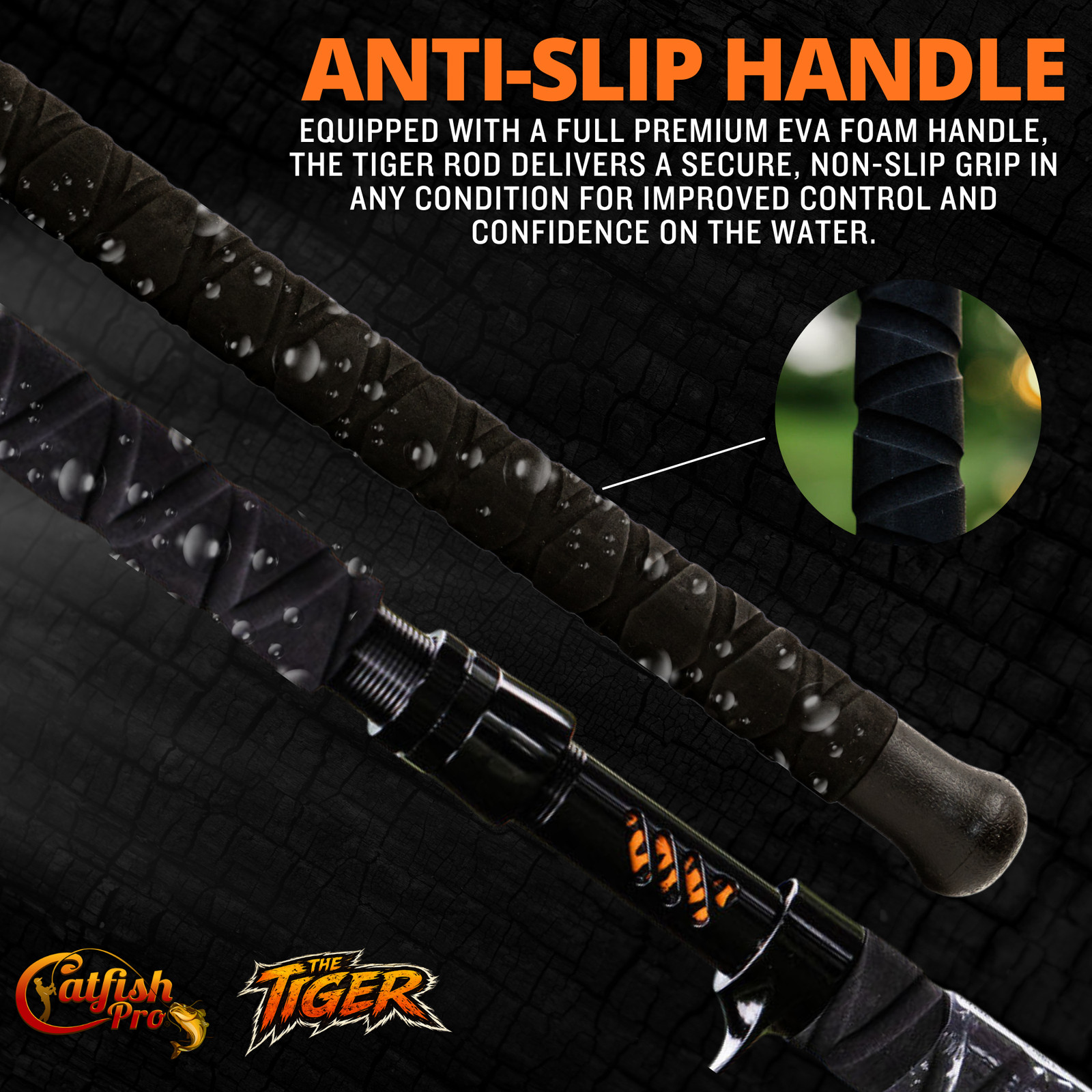 Catfish Pro Limited Edition The Tiger 7’6″ Glow-in-Dark Spinning Rod