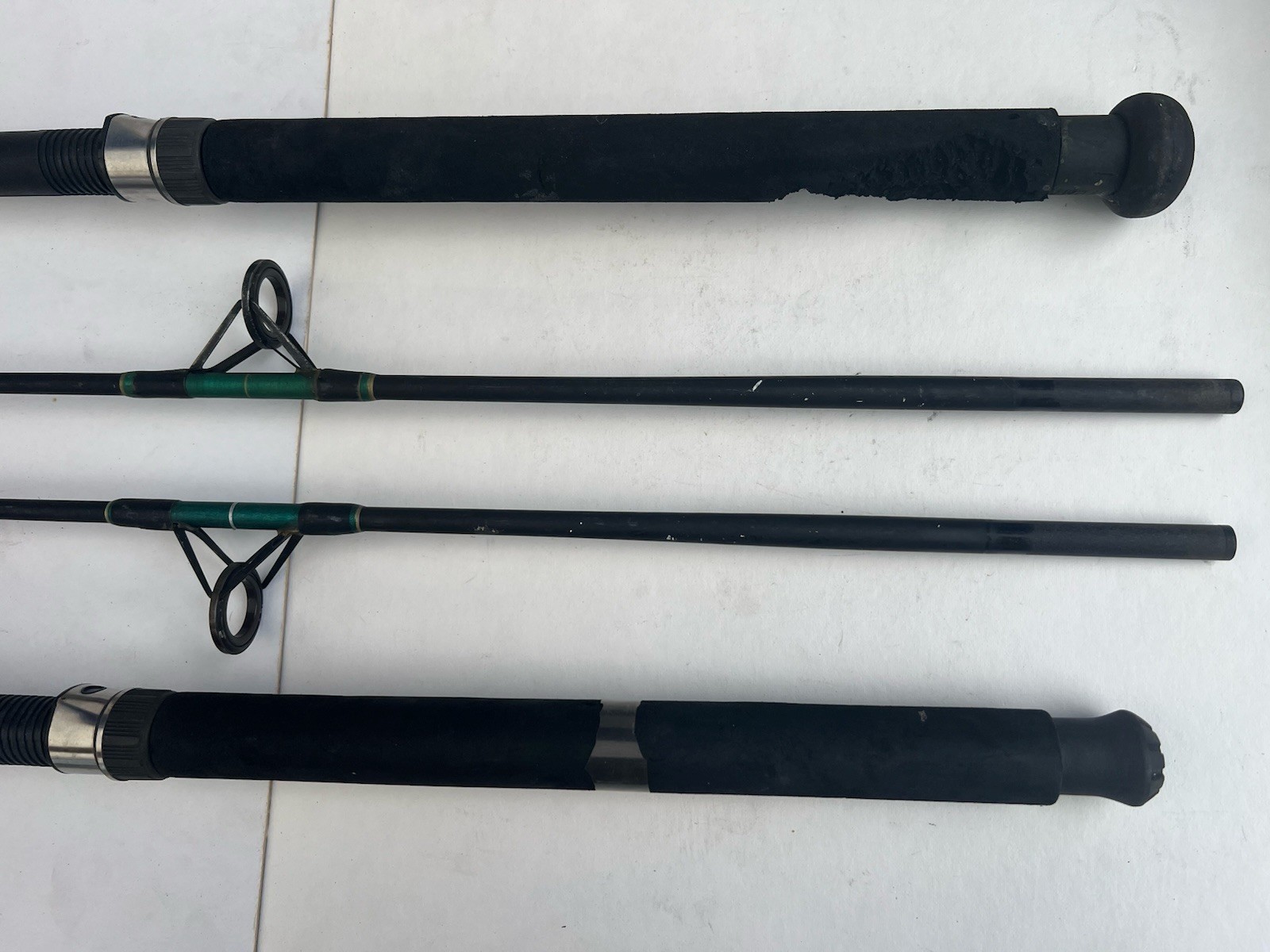 2x Montague MC70 7’ Two Piece Large Spinning Salmon Fishing Rod 12-20 lb Vintage