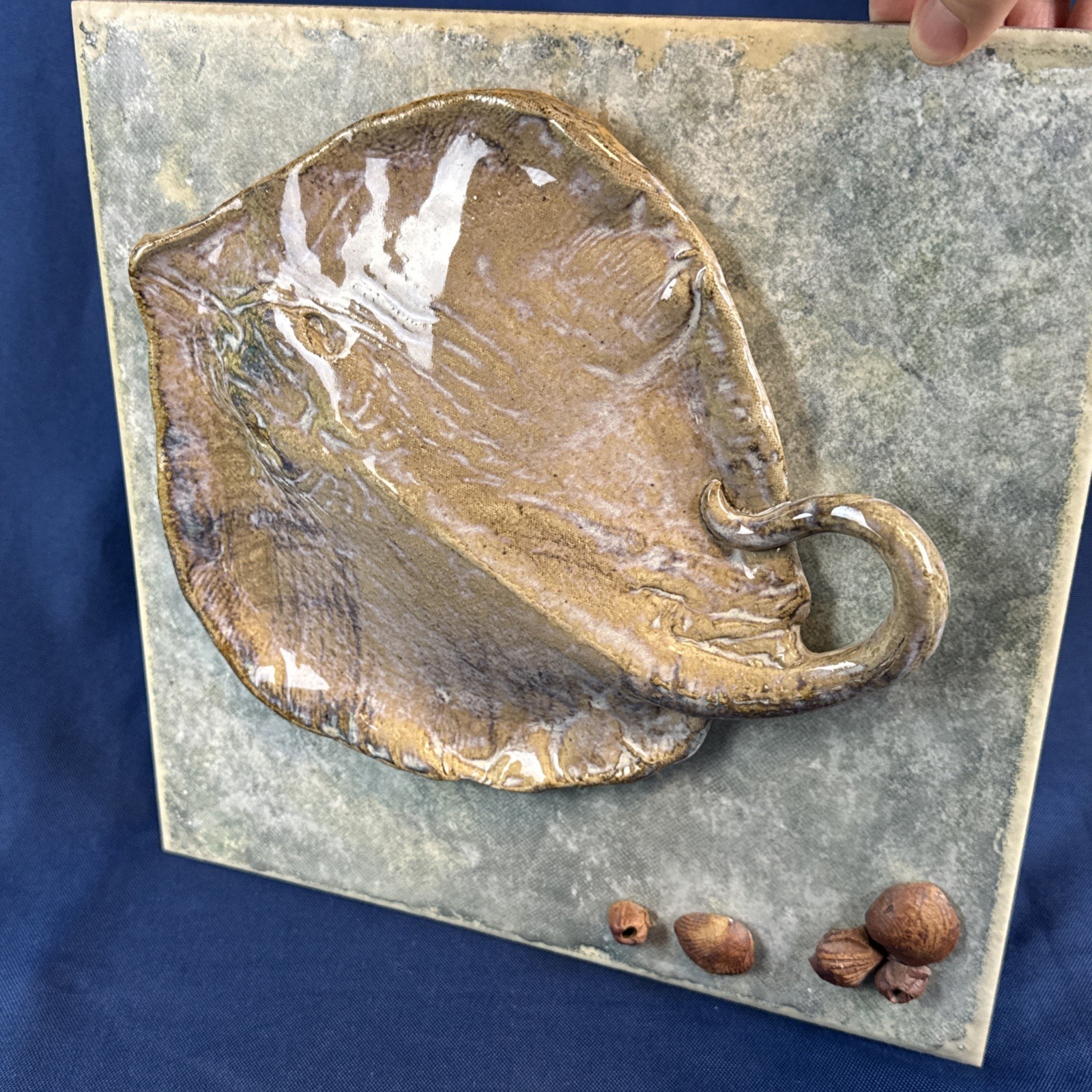 Stingray Wall 3D 12″ Tile Studio Pottery Art Craft-Beach House Ocean Nautical