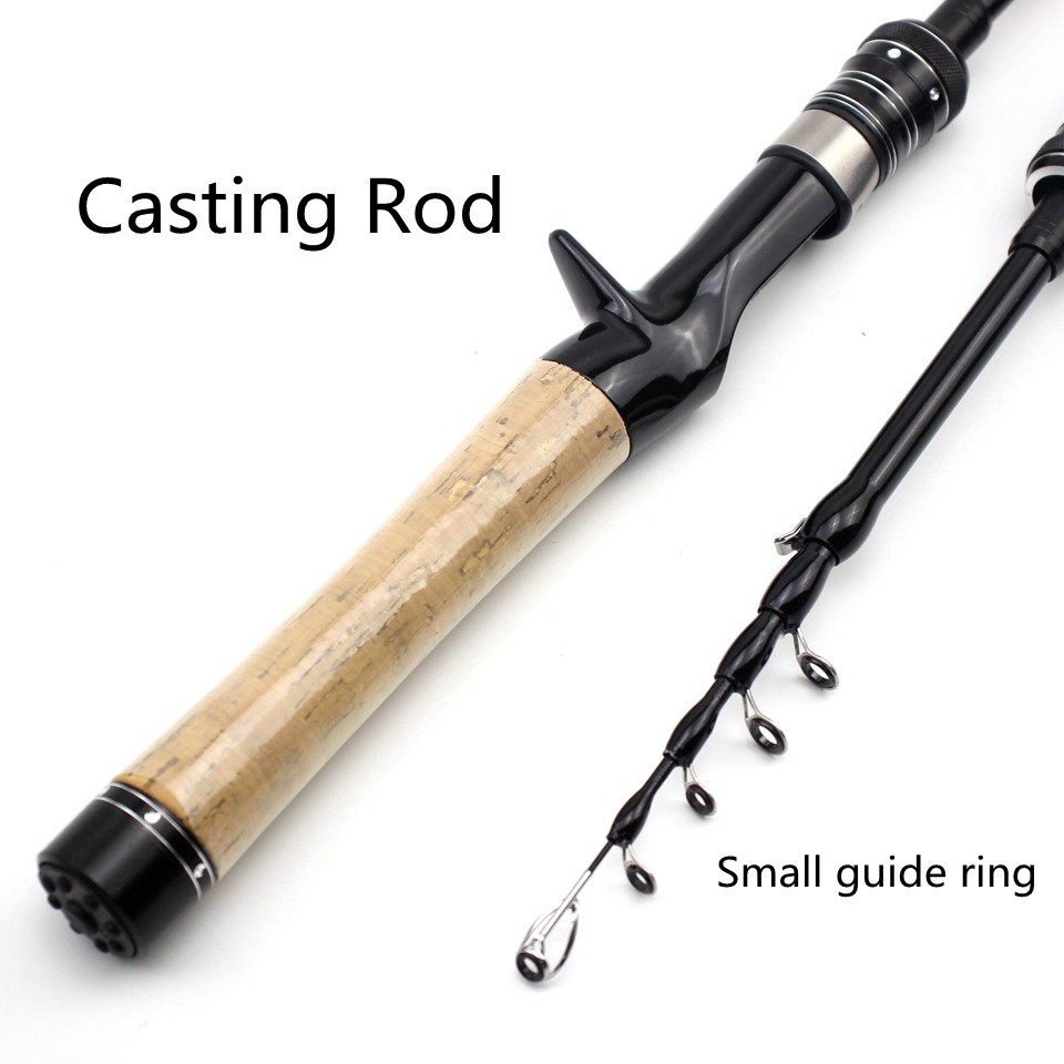 Ultra-Light Portable Fishing Rod Carbon Fiber Spinning Casting Pole Cork Handle