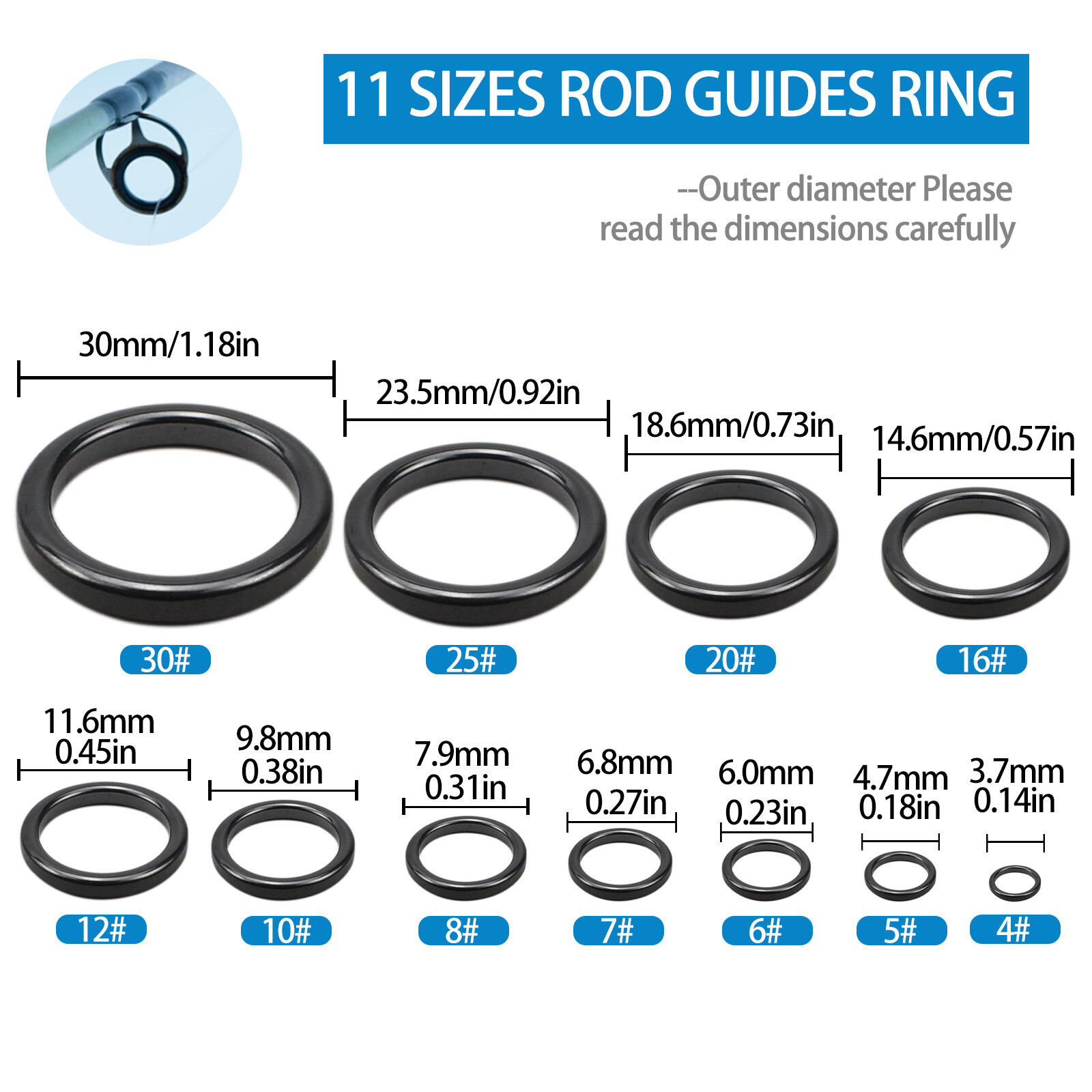 160PCS Ceramic Guide Ring Set,Thread Passing Ring Fishing Rod Guide Eye Repair