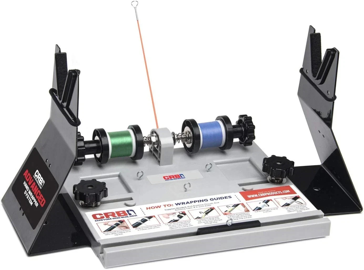 CRB Advanced Hand Wrapper System – 2 Spool Thread Tensioner & Rod Stand for Rod