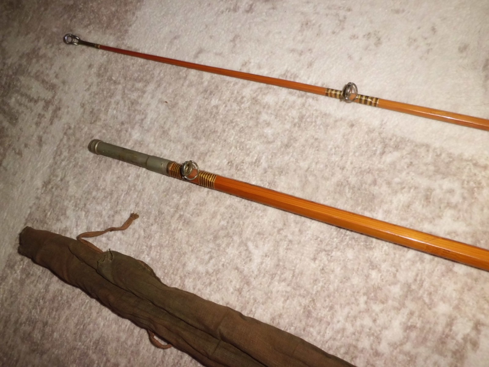 Vintage MONTAGUE Jones Beach Split Bamboo Boat 7’6″ Rod made in USA