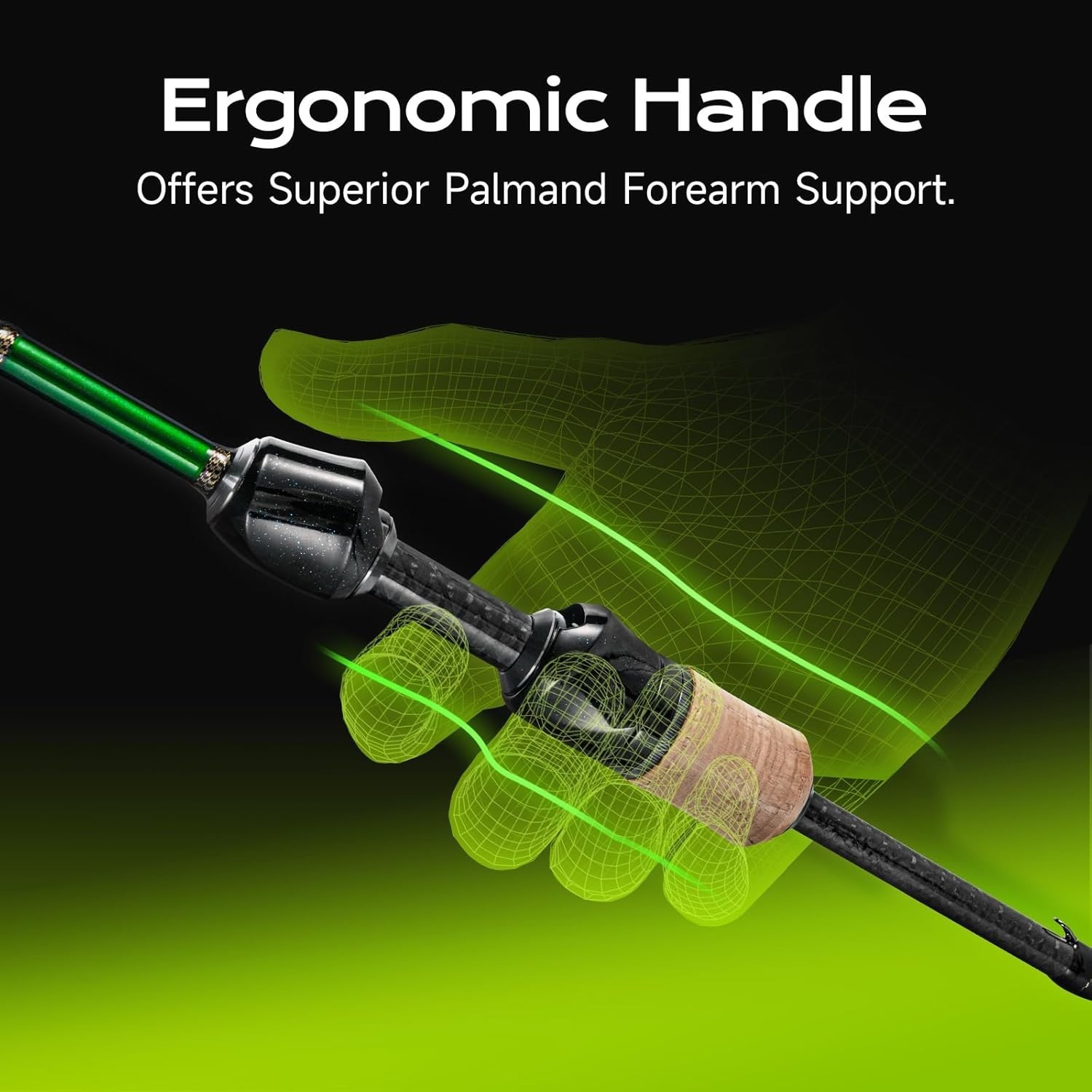 Precision 2-Piece Spinning Fishing Rod 7′ – Ultralight with Built-In Hook Keeper