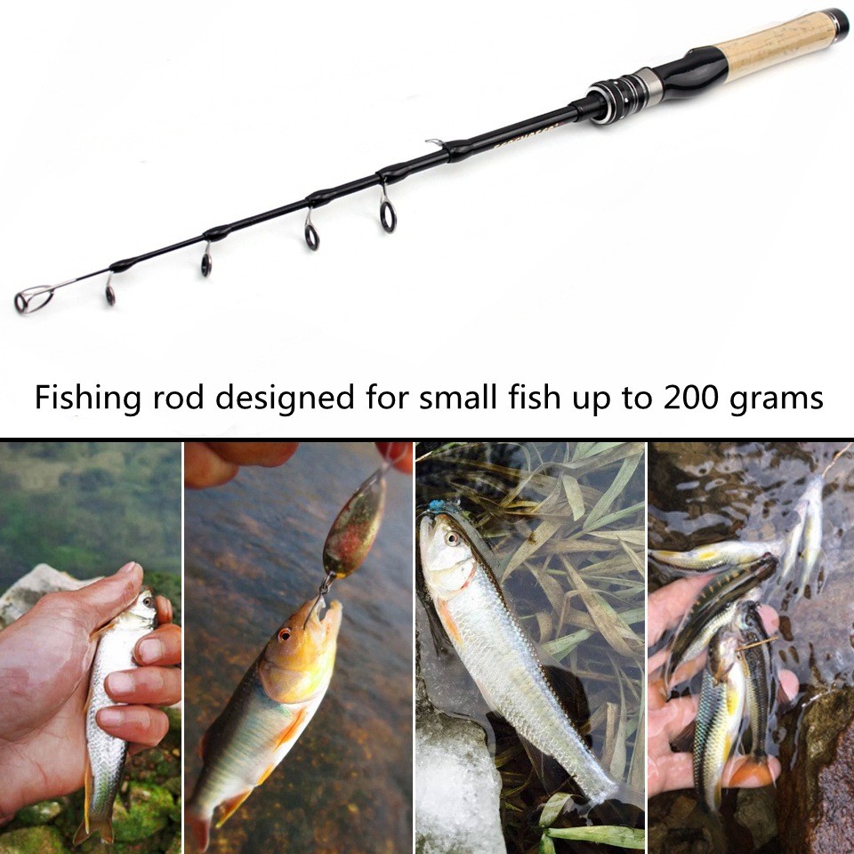 Ultra-Light Portable Fishing Rod Carbon Fiber Spinning Casting Pole Cork Handle
