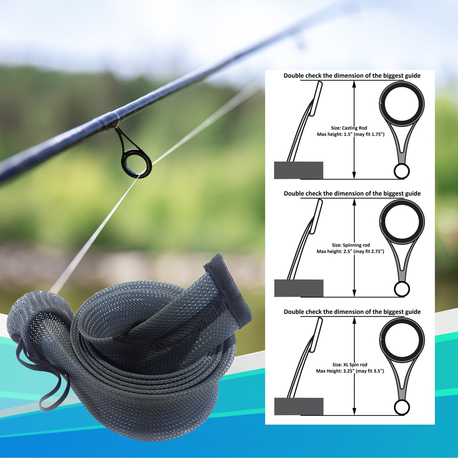 Reaction Tackle Fishing Rod Casting / Point End / 1.25″ x 67″, Black/Red