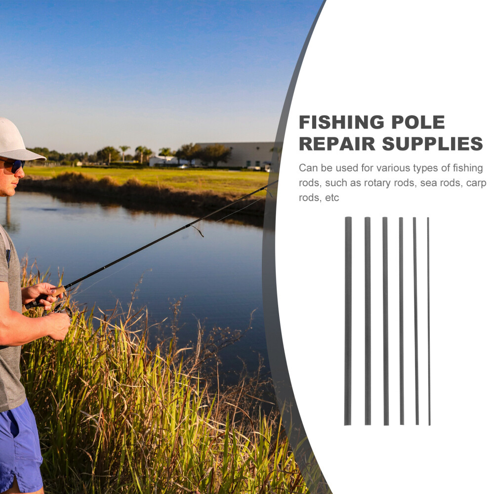 6Pcs Fishing Rods Repair Carbon Fibers Pole Repairing Carbon Fiber Solid Carbon
