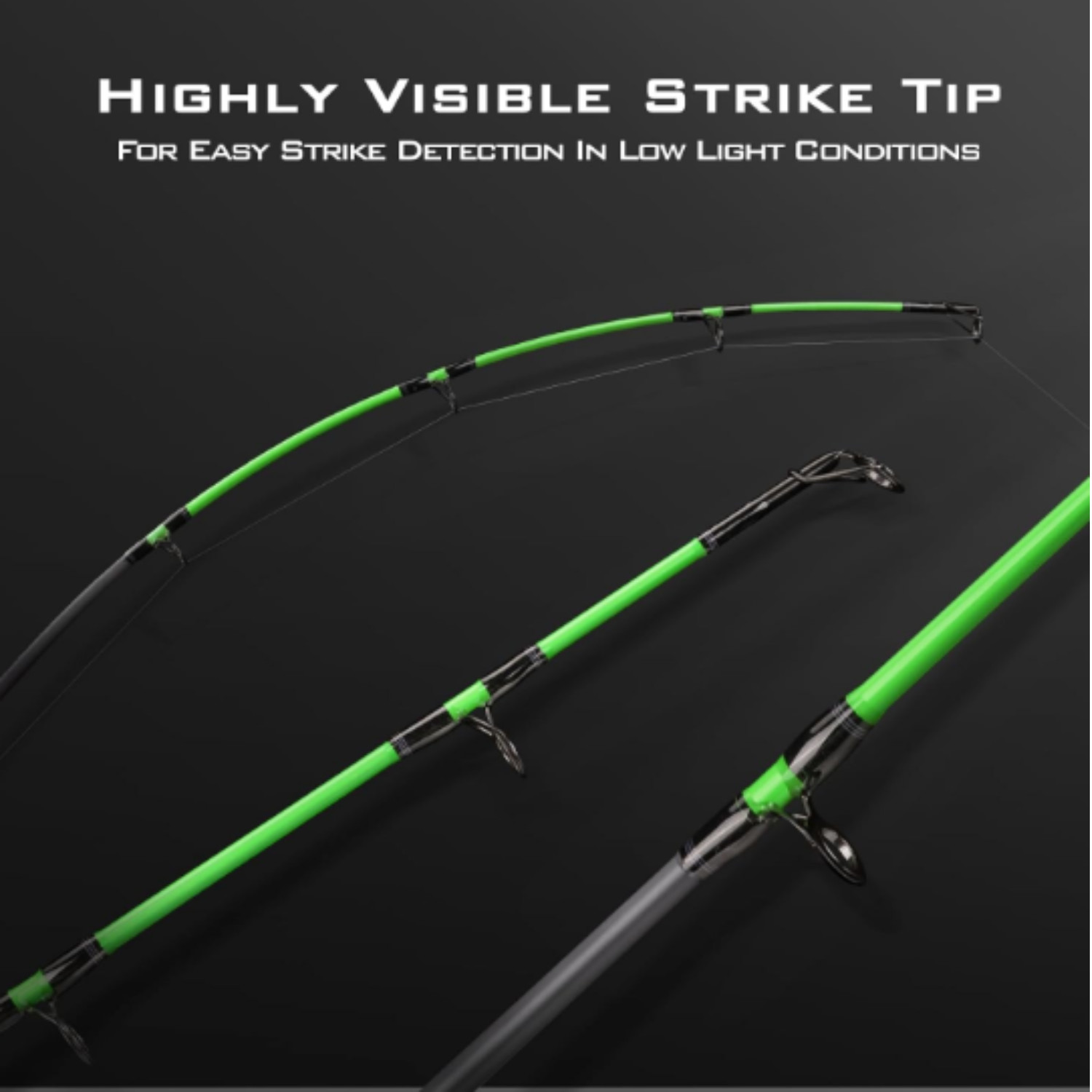 2 Piece 7’6″ Spinning Fishing Rod Medium Heavy Fast Graphite Strong Durable