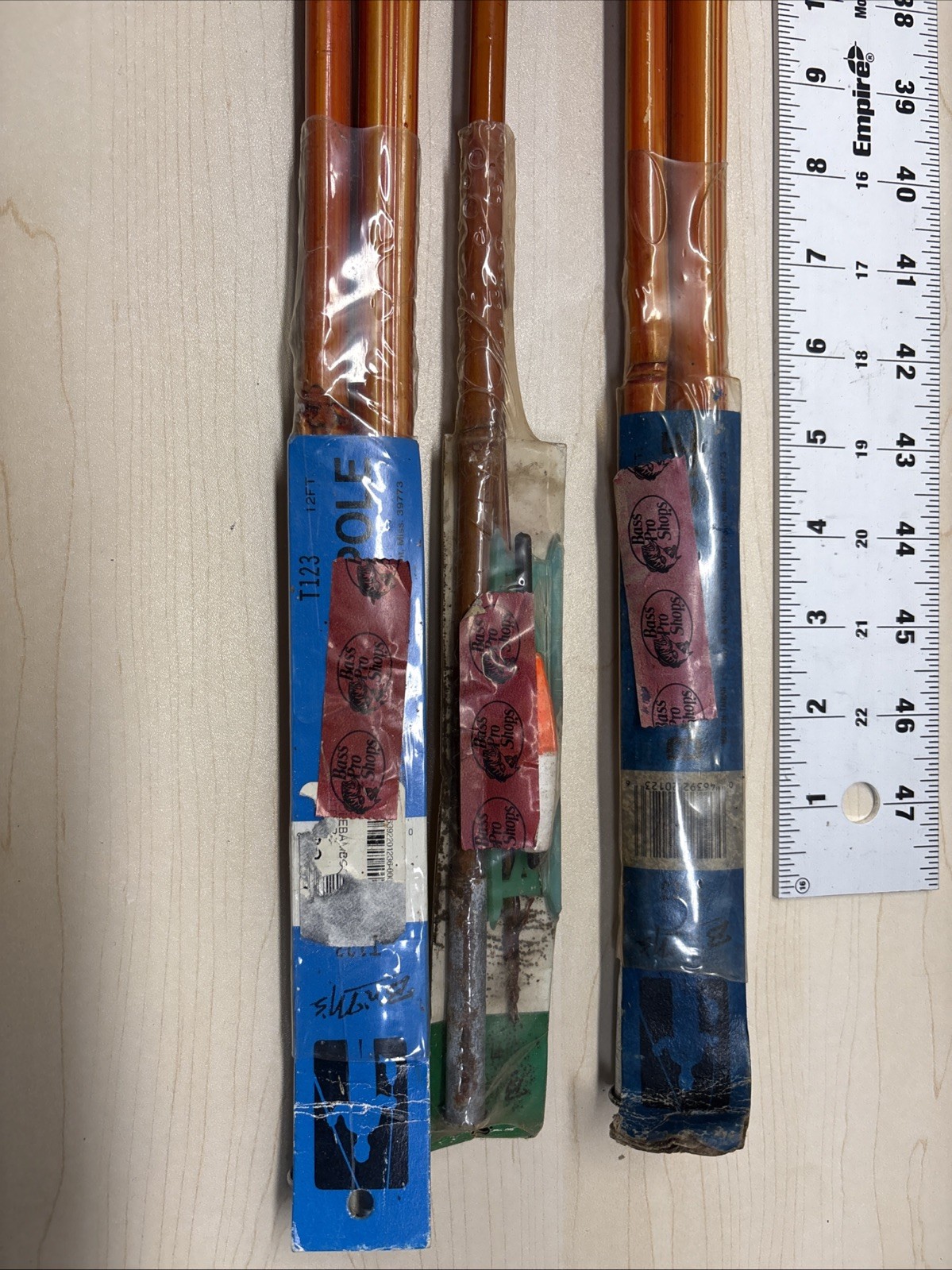 Lot of 3, B’n’M’s 8 & 12 Ft Jointed Bamboo Poles 2&3 Piece, BnMs TL82 L123 READ
