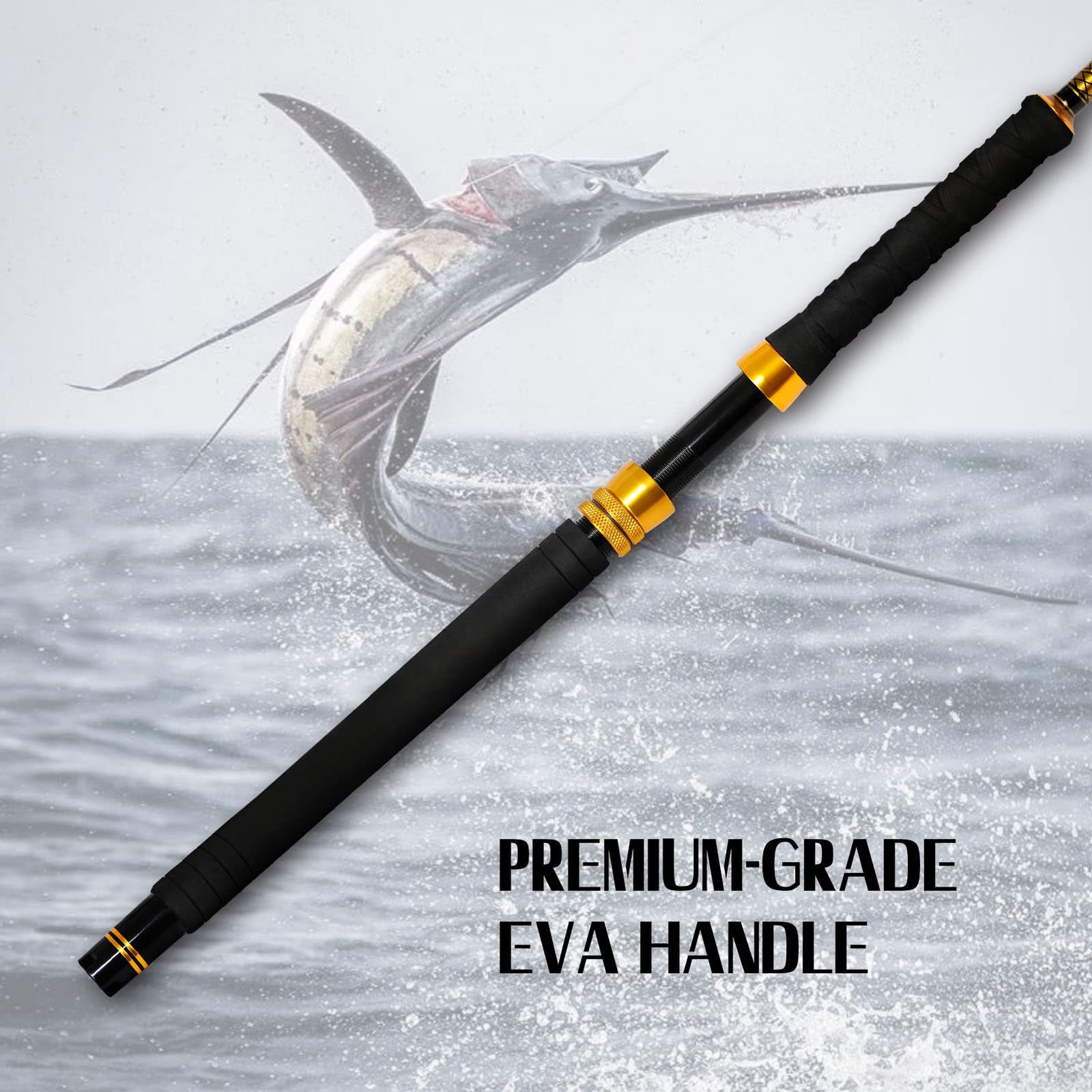 Fishing Trolling Rod 1 Piece Saltwater Offshore Rod (6′,80-120lbs)