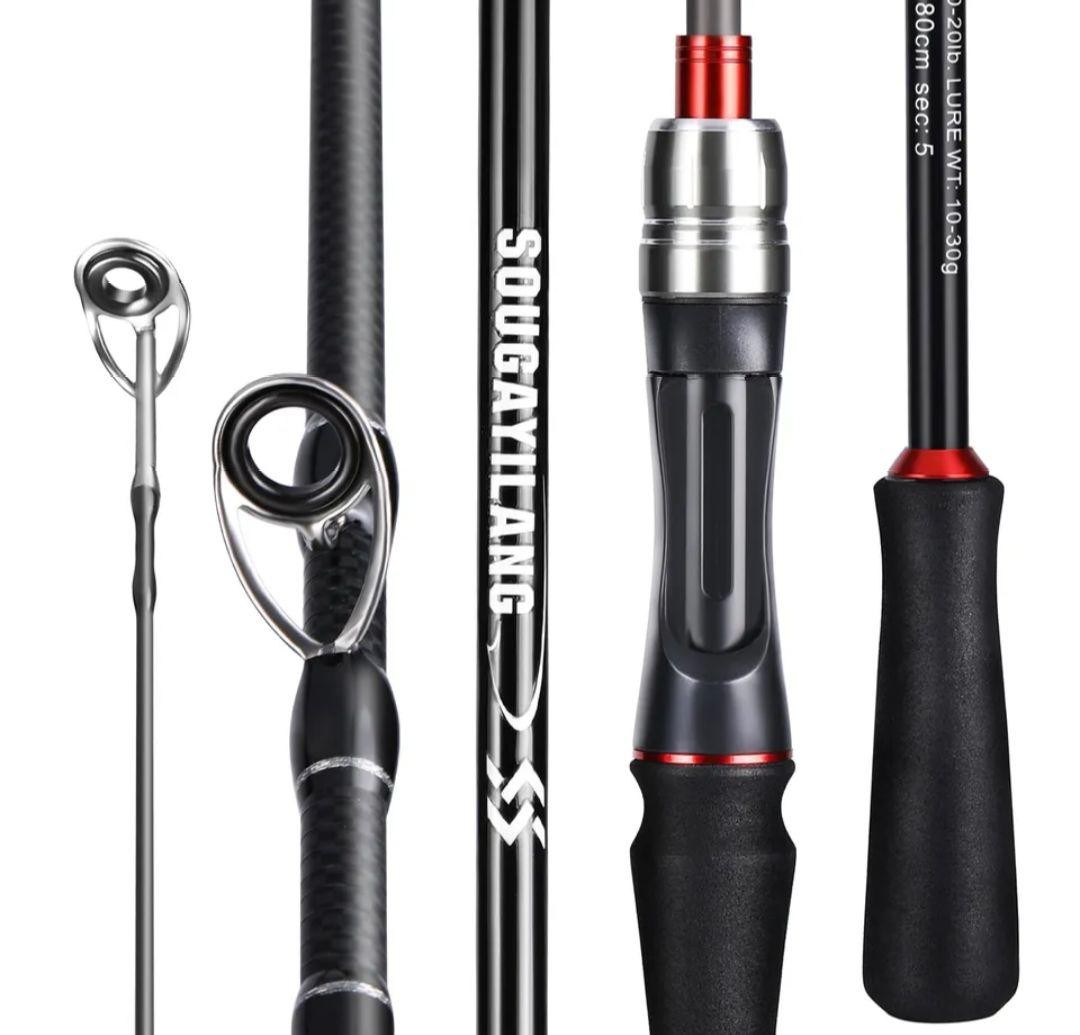 6ft Compact Spinning Rod 10-30g Lure 10-20lb Lightweight 1.8m Used