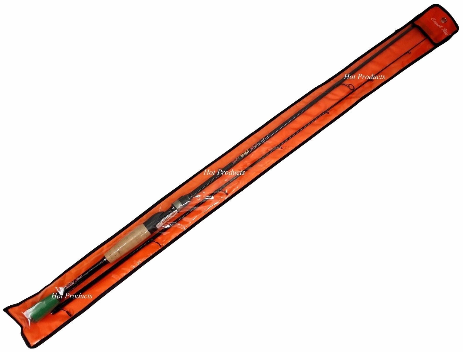 COLLAPSIBLE 2PC Carrot Stix SPINNING 6′ 7″ MEDIUM HEAVY Wild Black Fishing Rod