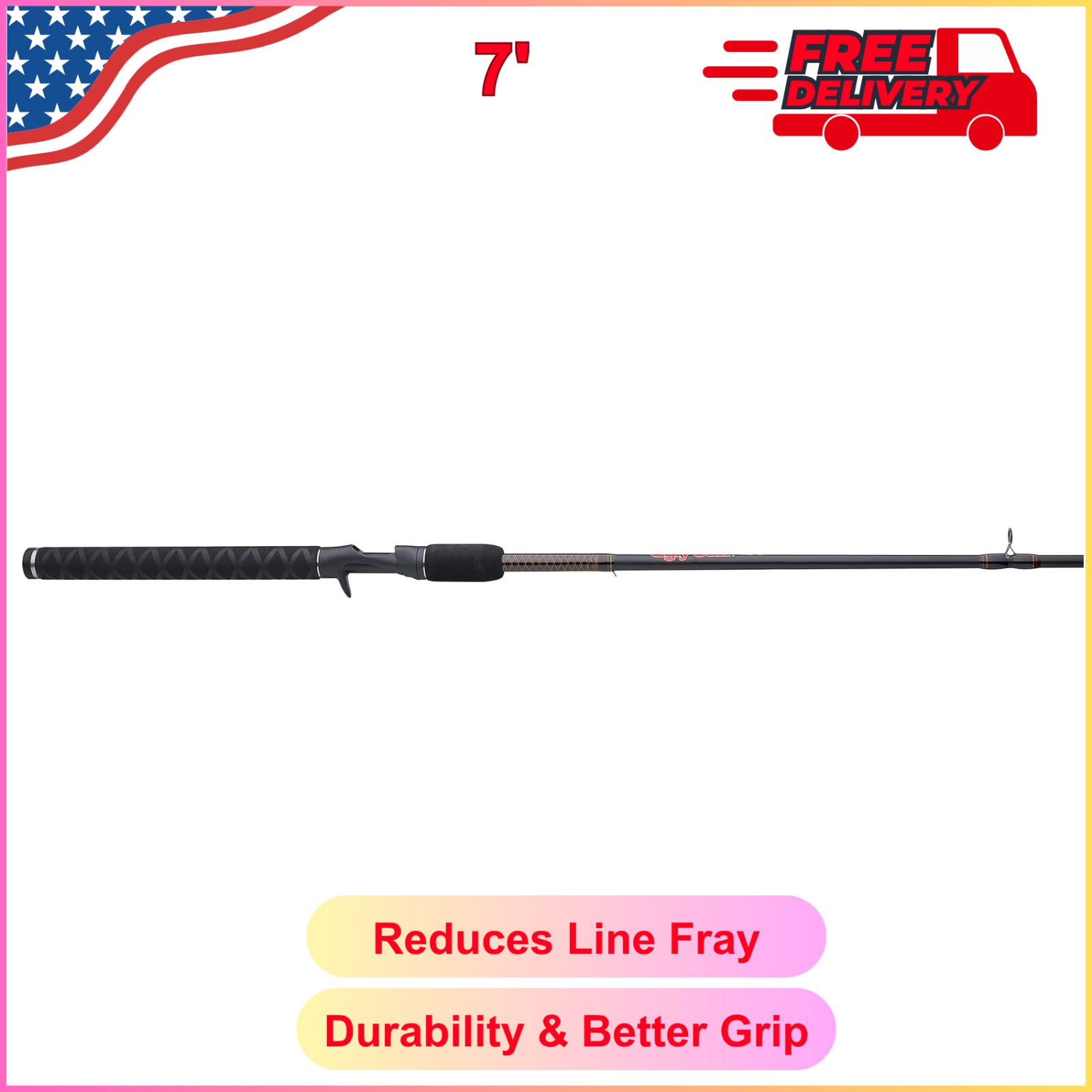 Ugly Stik GX2™ Casting Rod, 7′ Medium Fishing Rod, Shrink Tube Handle Durability