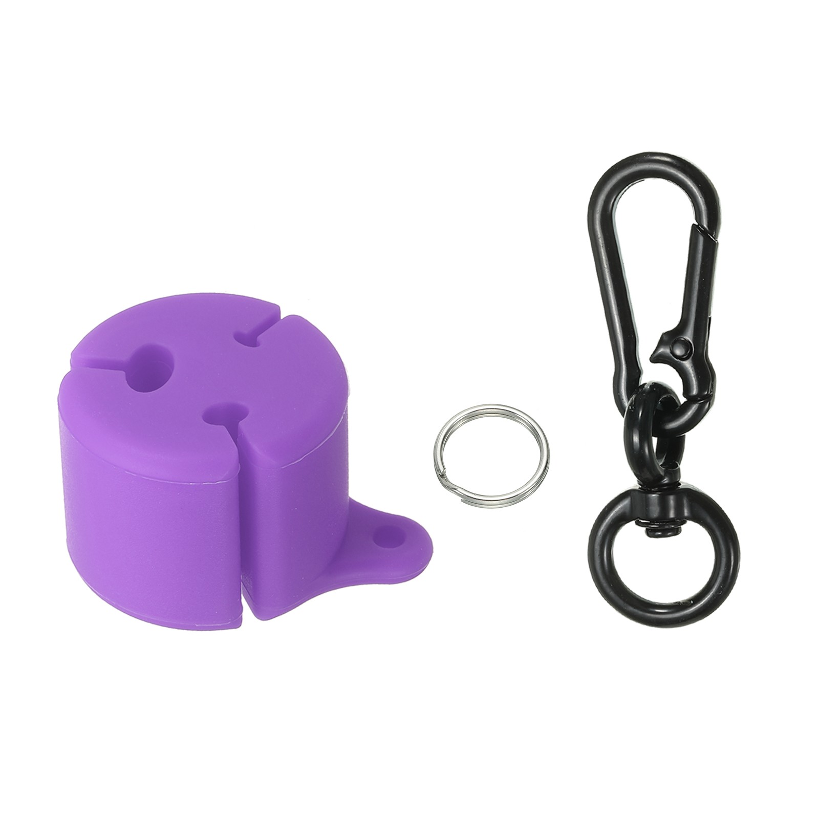 Fishing Rod Clip Silicone Wearable Fishing Pole Holder with Buckle Purple