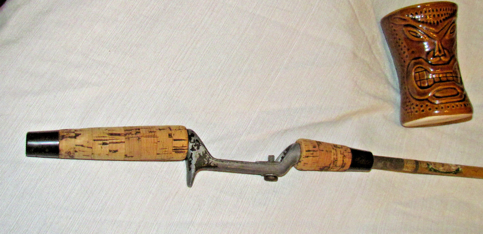 The ANGLER Rod Casting Fiberglass 6ft Pole 2Pc Cork Handle /USA Made/ Vintage GC
