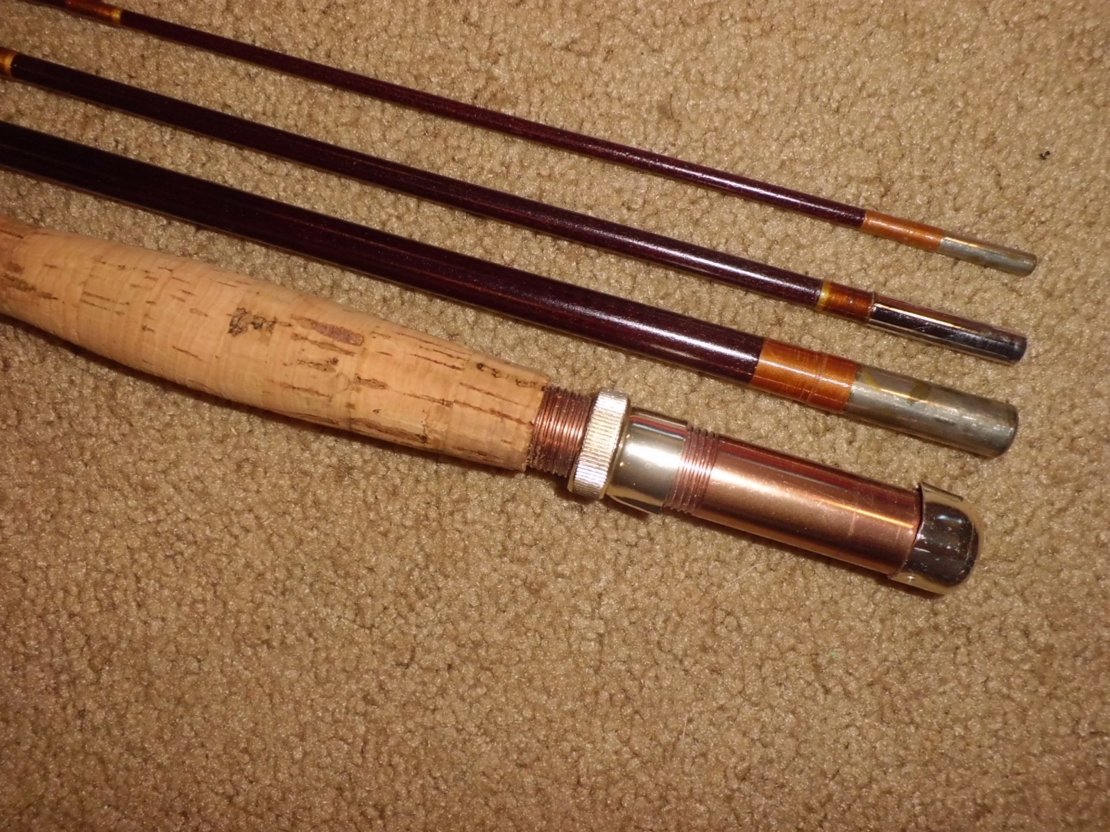 Vintage Fiberglass 4 pc Fly 8′ Rod – 7/8 fly wt