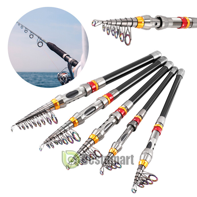 Carbon Fiber Telescopic Fishing Rod Sea 1.8-3.6 Saltwater Portable Spinning Pole