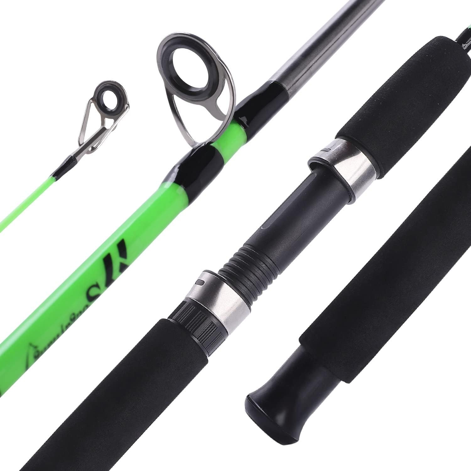 2-Piece Graphite & Glass Fishing Rod | Saltwater Spinning for Catfish & Salmon