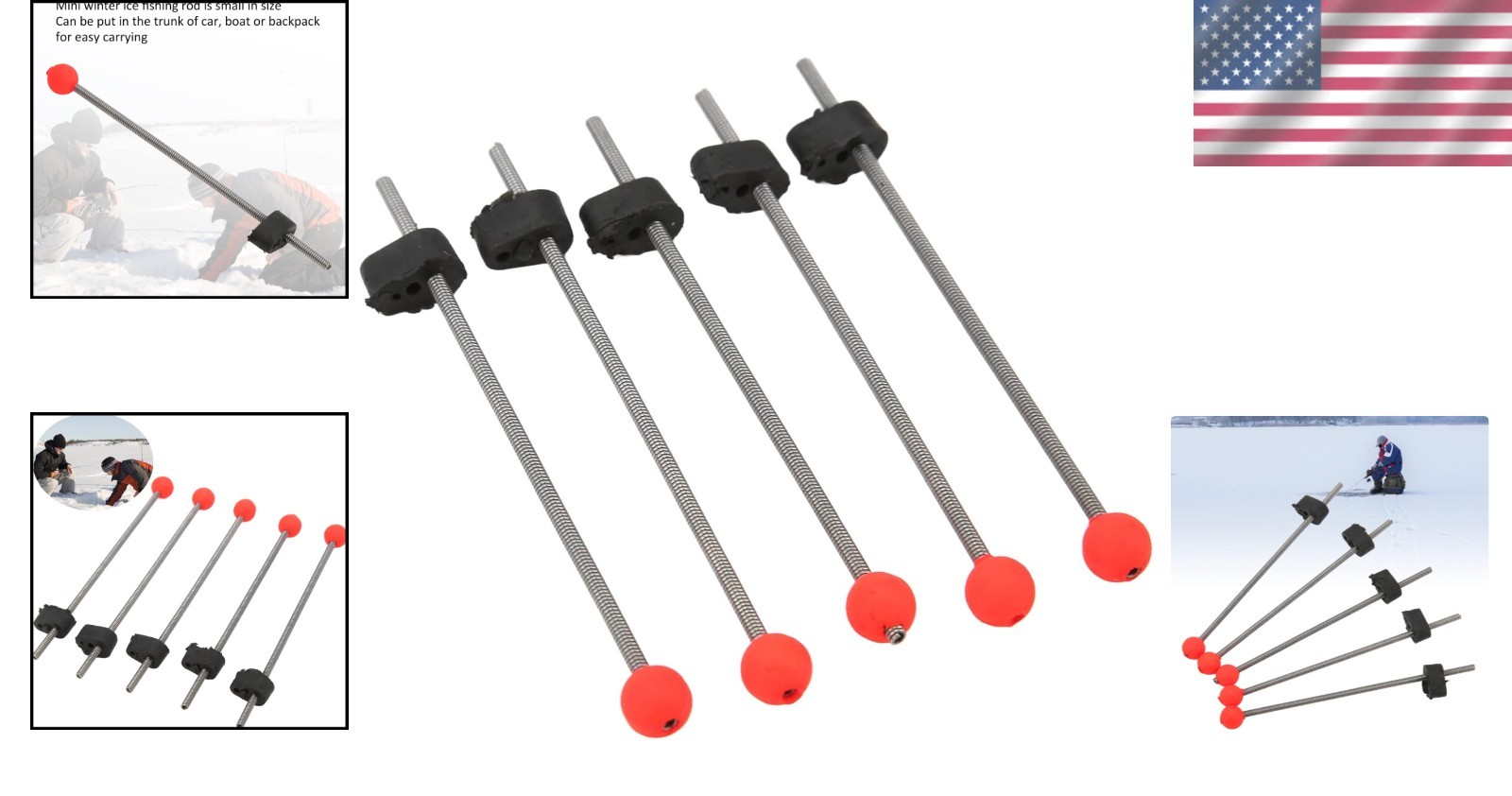 5PCS Waterproof High-Strength Ice Fishing Rod Tips for Freshwater Adventures
