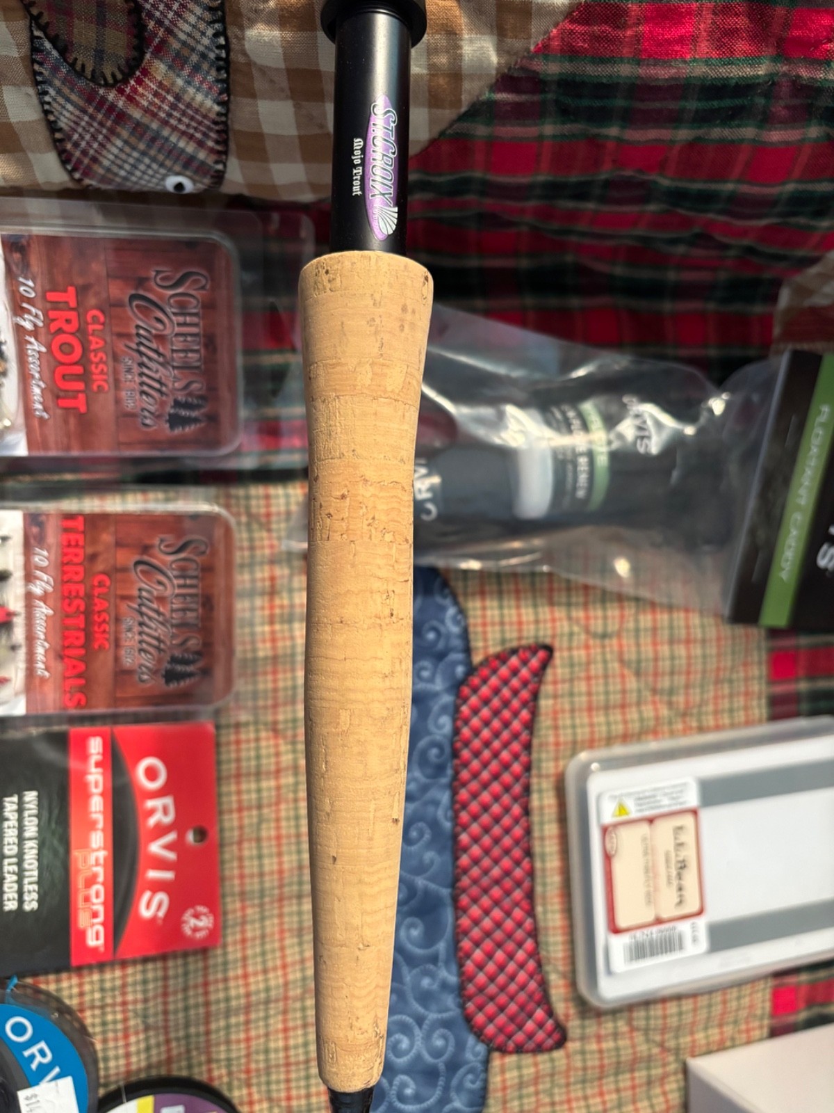 St Croix Mojo Trout 3 WT 7 1/2 feet fly rod LL Bean Double L fly rod and extras