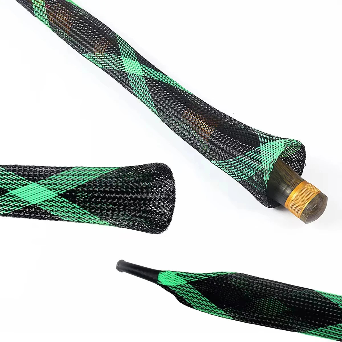 Fishing Rod Sock Braided Net Protector Cover Spinning Casting Ice Rods