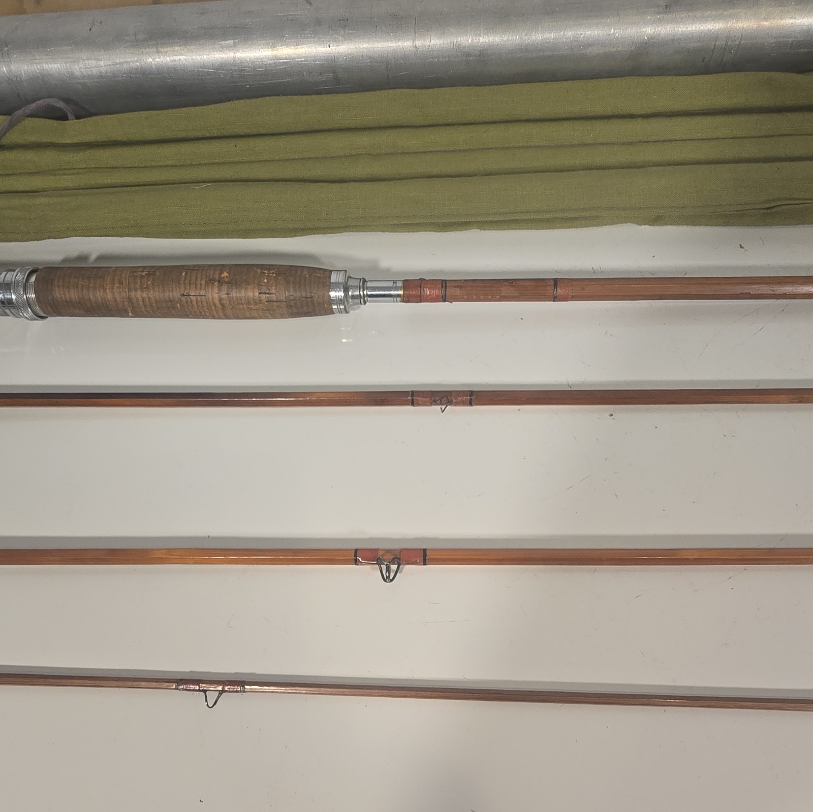 Vintage Bamboo Fly Fishing Rod 9ft 3pc 5wt Moderate Believe It To Be “Montague”