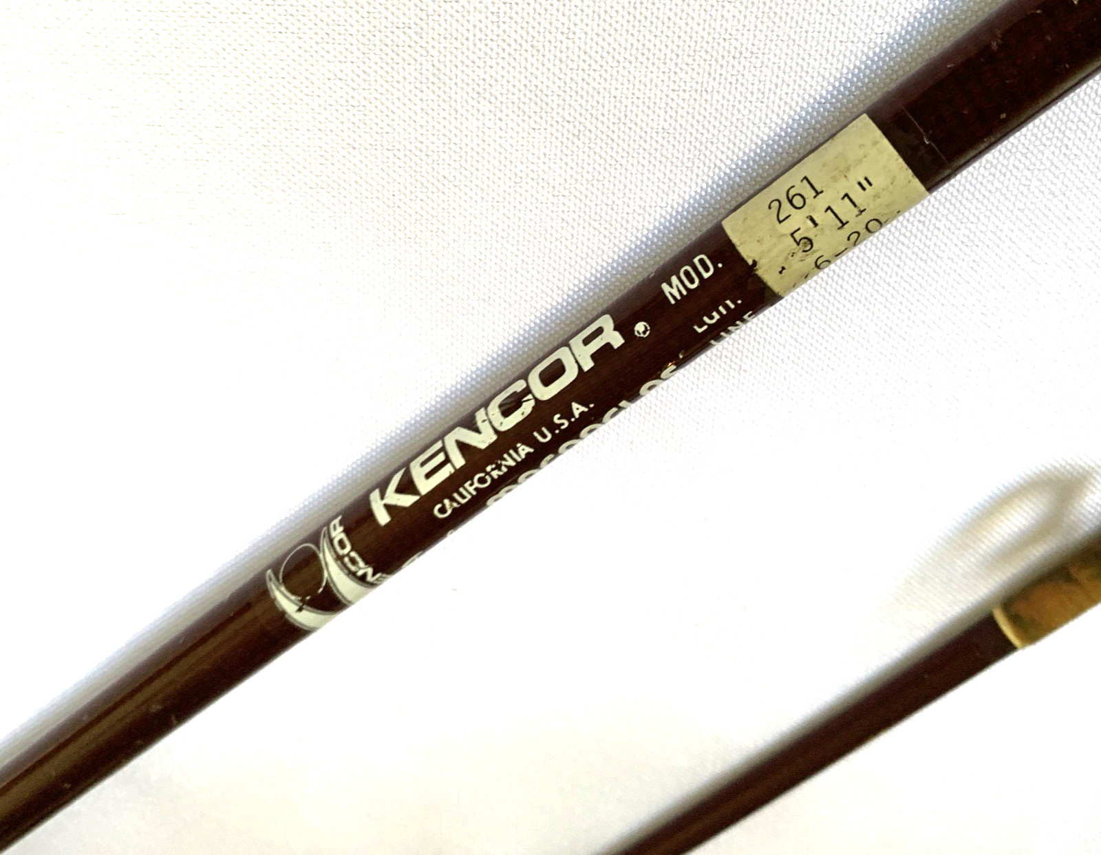 Kencor 261 Tenlew Magnaglas 5’11” Two Sections 6-20Lb Casting Fishing Rod USA