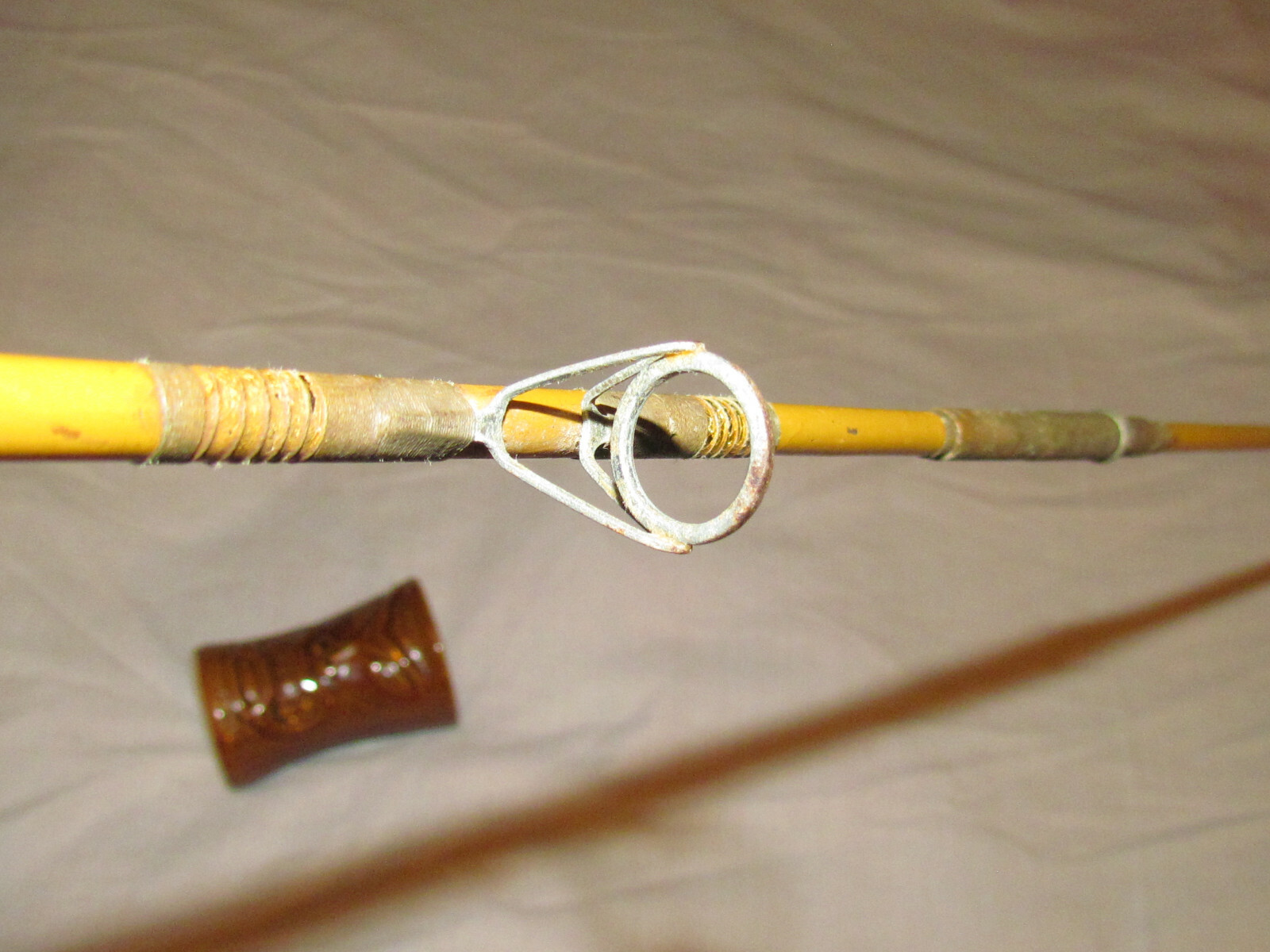 The ANGLER Rod Casting Fiberglass 6ft Pole 2Pc Cork Handle /USA Made/ Vintage GC