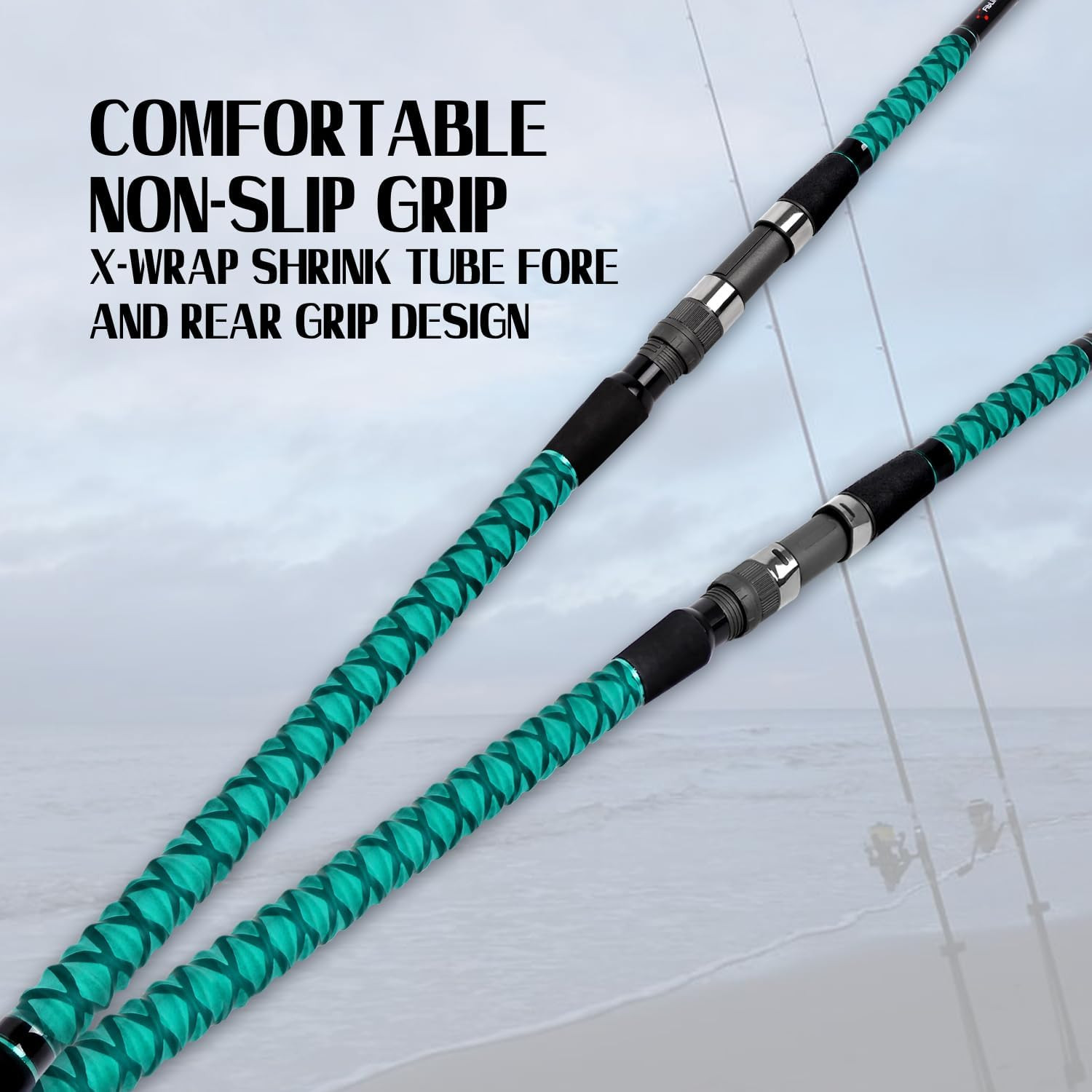Fiblink Surf Fishing Rod Portable Carbon Fiber 2-4 Pcs, 9’/10’/12’/13′ Options