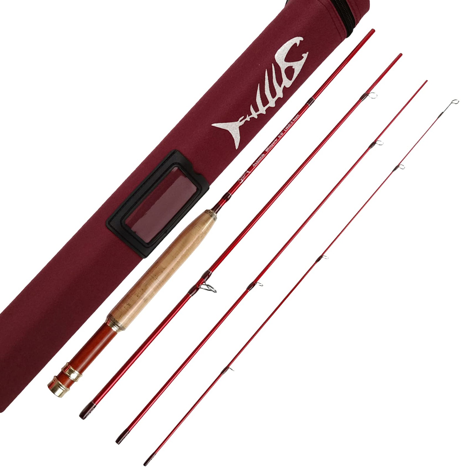 Aventik Whisperer Fly Fishing Rod 4 Pieces, 6FT 0/1/2/3wt, 7FT 3/4wt, 24T Cor…