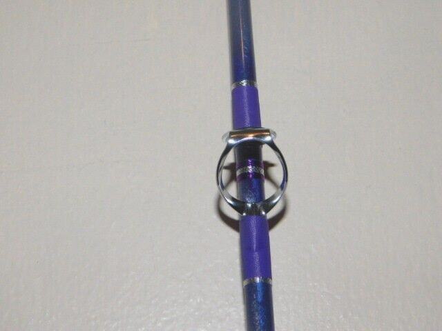 CUSTOM CONVENTIONAL BOAT ROD 7′ PURPLE PEARL MARBLE 25-50 LB TURBOS NEW