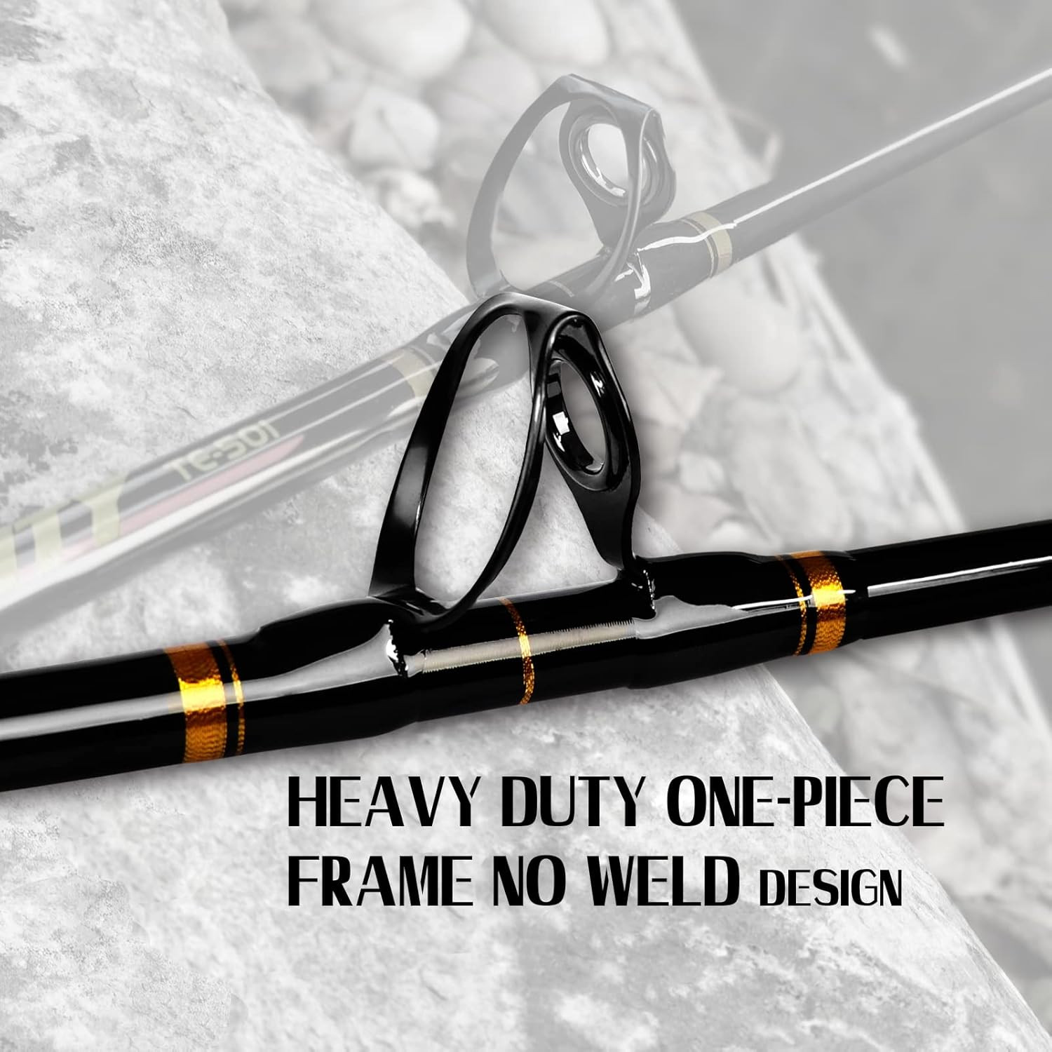 Fishing Trolling Rod – 1/2 Piece Saltwater Offshore Rod – Heavy Duty Boat Fishin
