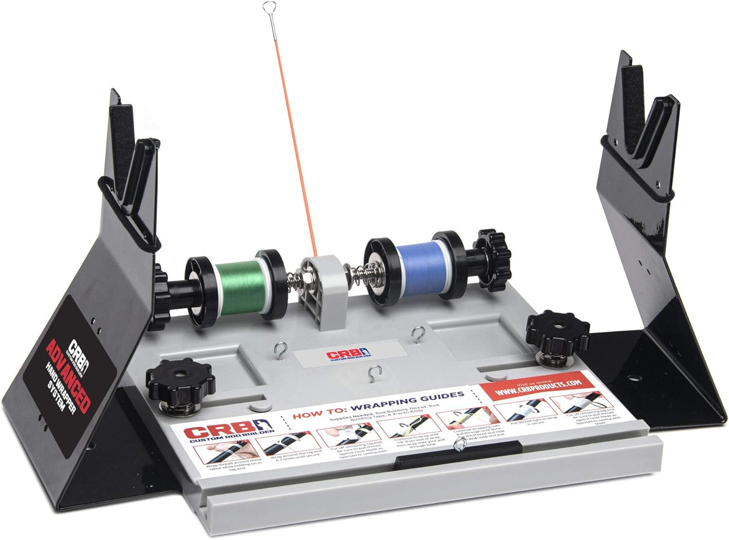 CRB Advanced Hand Wrapper System – 2 Spool Thread Tensioner & Rod Stand for Rod