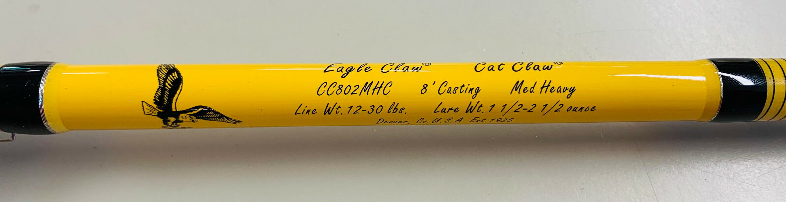 EAGLE CLAW CATCLAW 8′ Fiberglass Casting Rod #CC802MHC FREE USA SHIP!