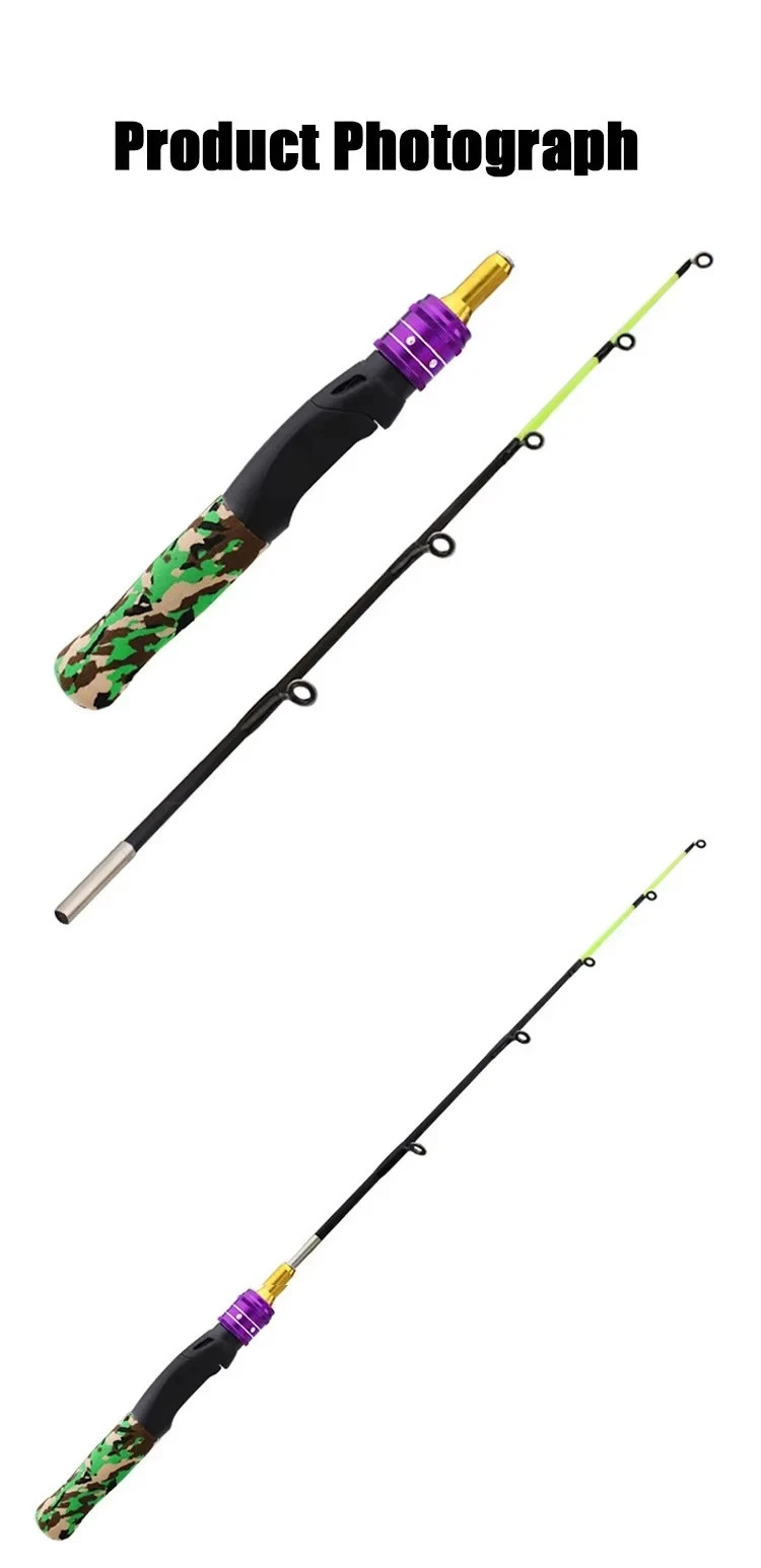 61cm Ice Fishing Rod Spinning Winter Raft Shrimp Pole Winter Fishing Rod Tackle