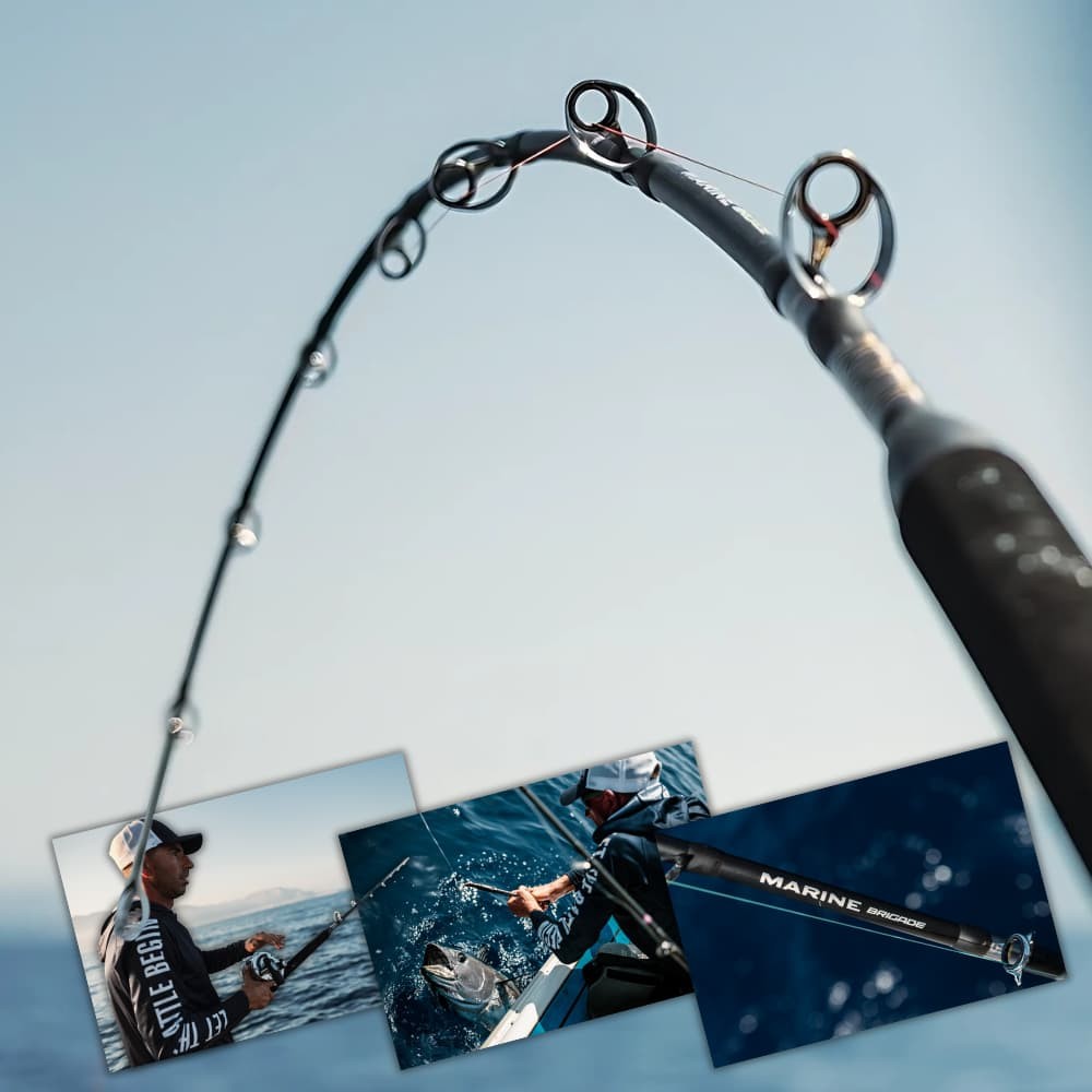 PENN Saltwater Fishing Spiral Guides Rod MARINE BRIGADE Trolling 30-60lb