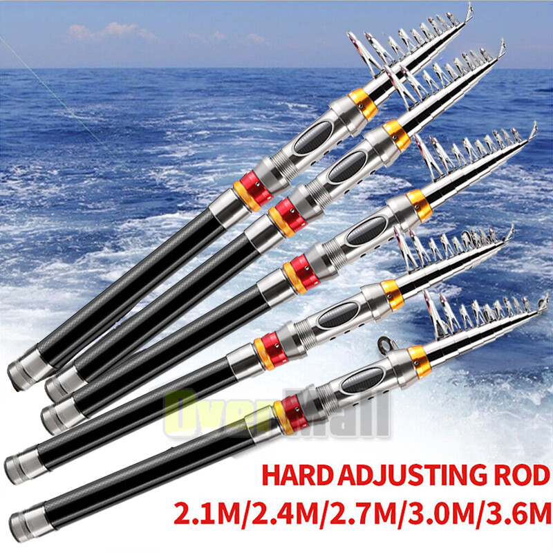 Carbon Fiber Telescopic Fishing Rod 3.6m Retractable Folding Poles for Saltwater