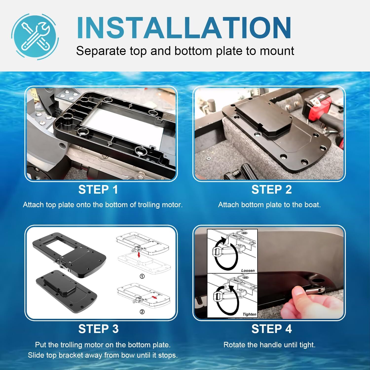 for MotorGuide Xi3 Xi5 8M0092064 Xi Series Quick-Release Mounting Bracket Kit