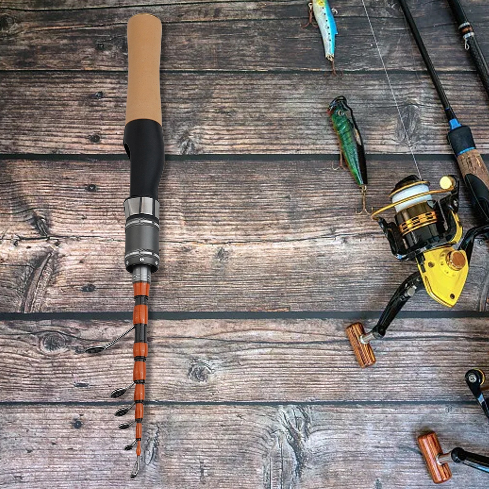 Portable Telescopic Casting and Spinner Fishing Rods UL Horse Mouth Rod 4-10lb