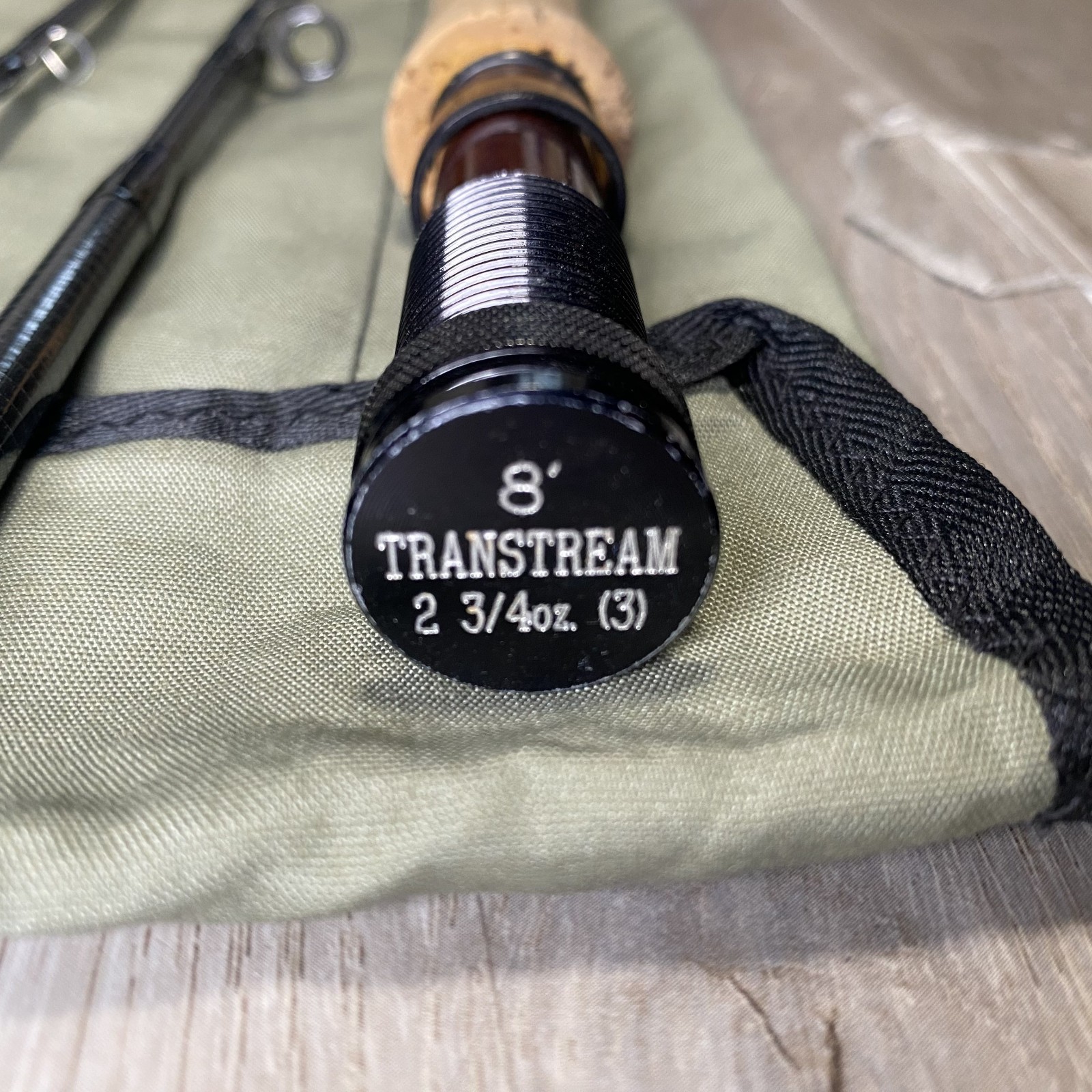ORVIS Graphite TRANSTREAM 8’0” 3wt Fly rod w/Tube Case Sock