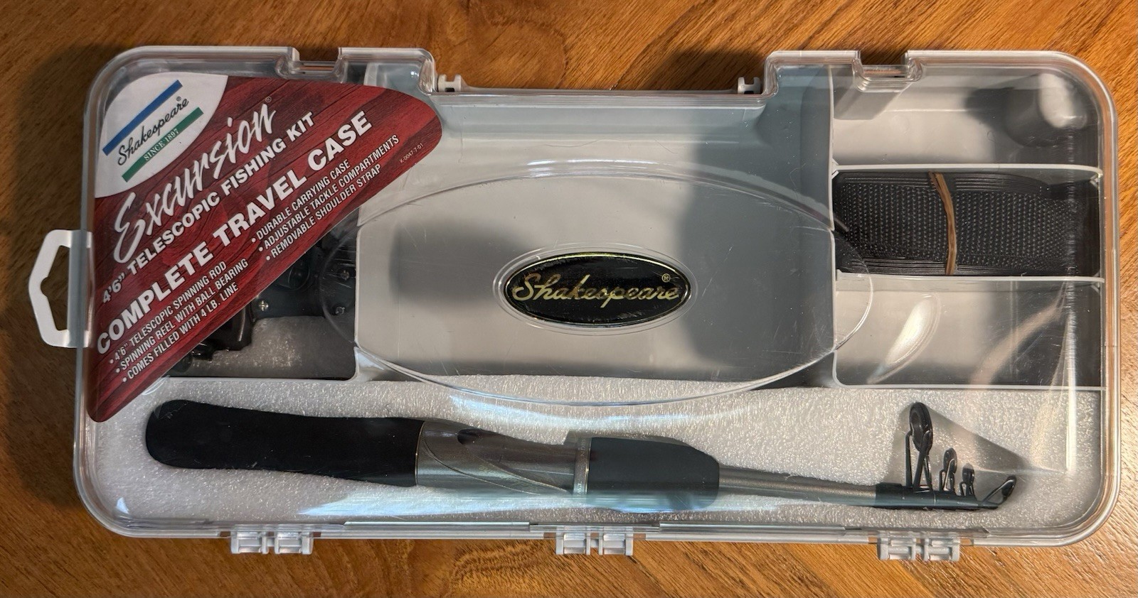 Shakespeare Excursion 4’6″ Telescopic Spinning Rod Kit – New Open Box