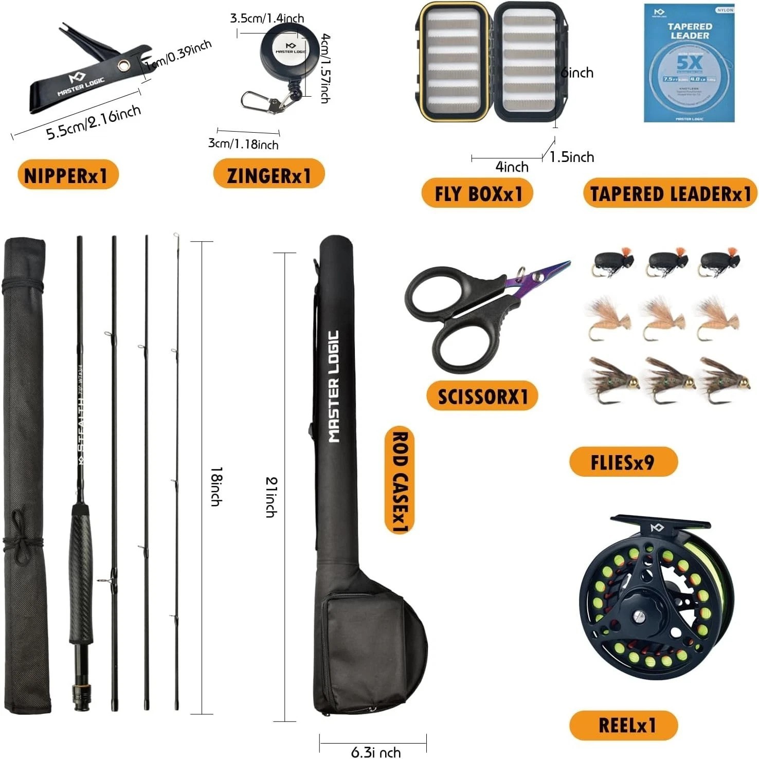 Stealth Fly Fishing Rod Combo Kit, 4-Pc Carbon Fiber Set with Reel & Accessories