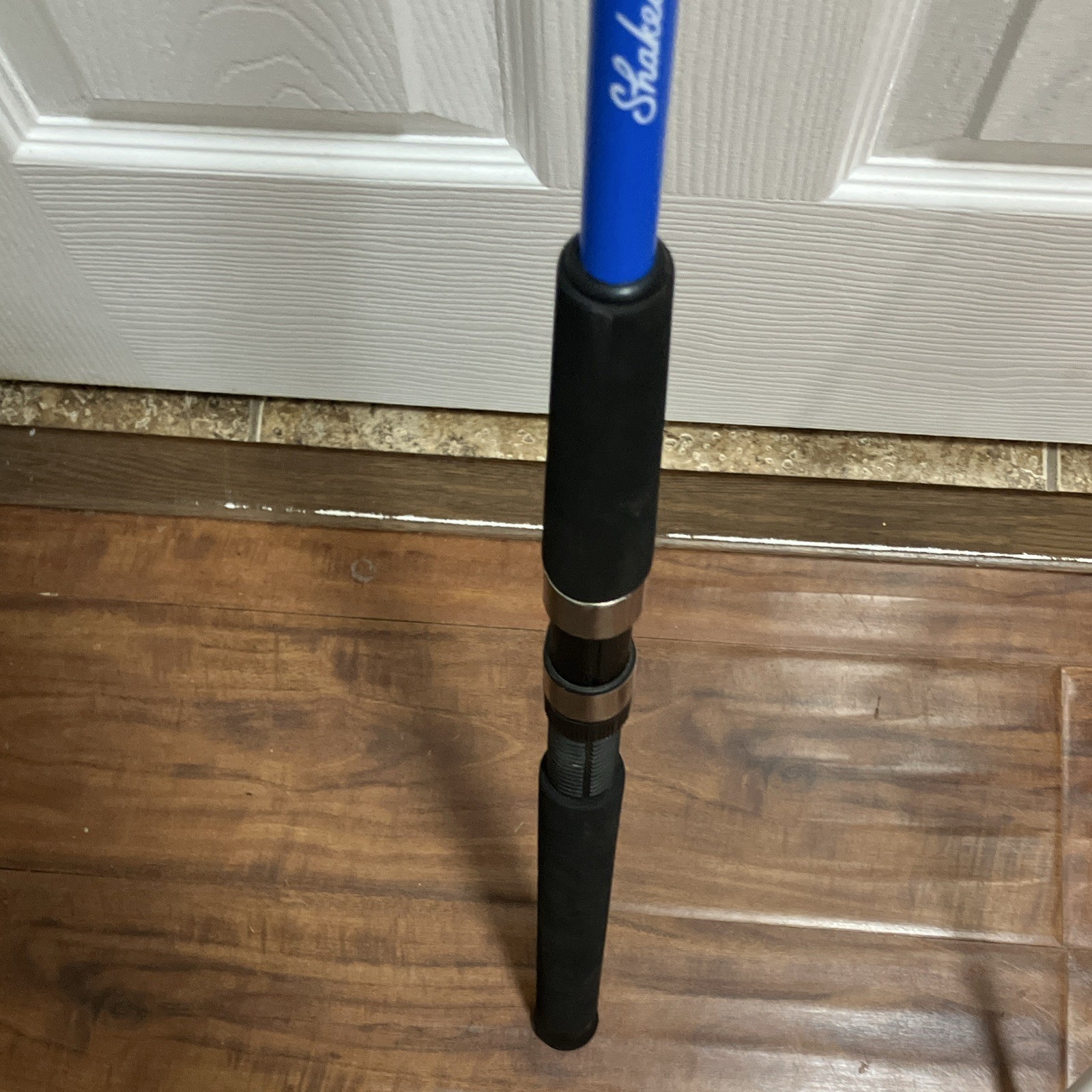 Shakespeare Tiger 7ft Medium Moderate Spinning Rod Fiberglass EVA Blue/White